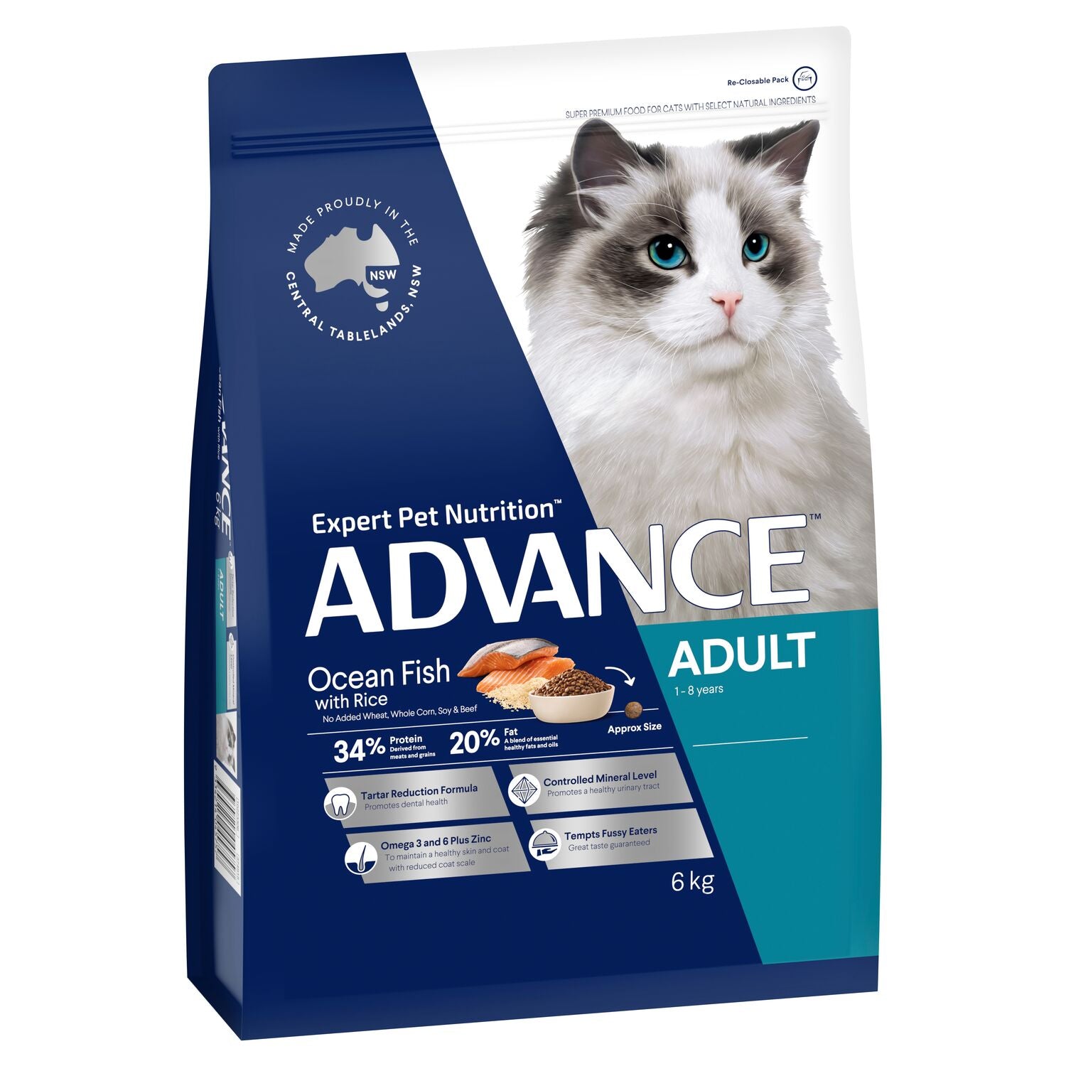 ADVANCE Adult Dry Cat Food Ocean Fish with Rice