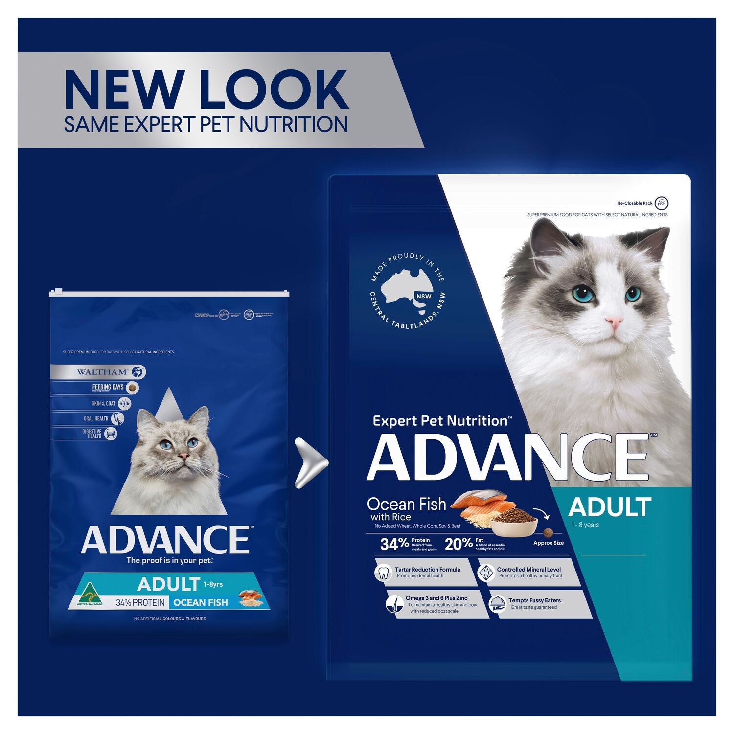 ADVANCE Adult Dry Cat Food Ocean Fish with Rice