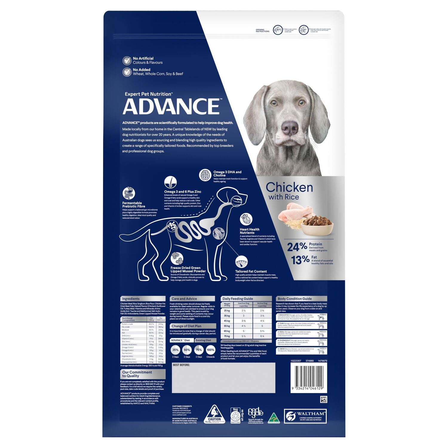 ADVANCE Large Healthy Ageing Dry Dog Food Chicken with Rice