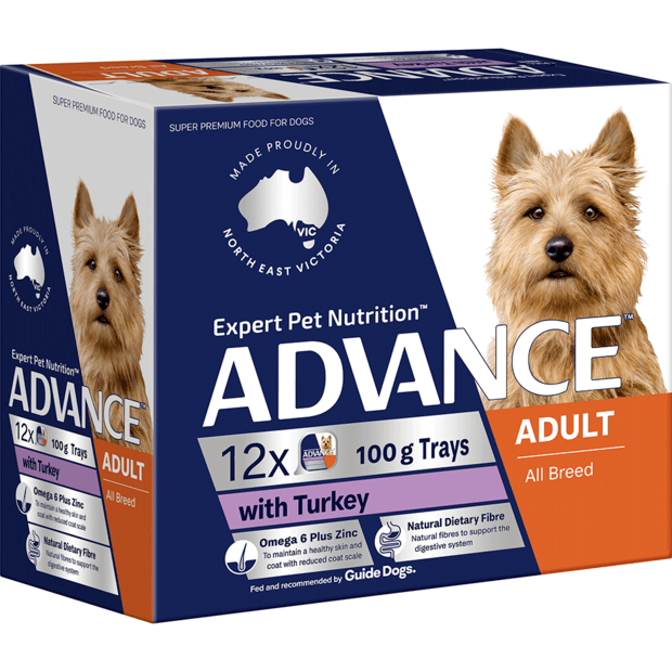 ADVANCE Adult Single Serve Wet Dog Food Trays with Turkey