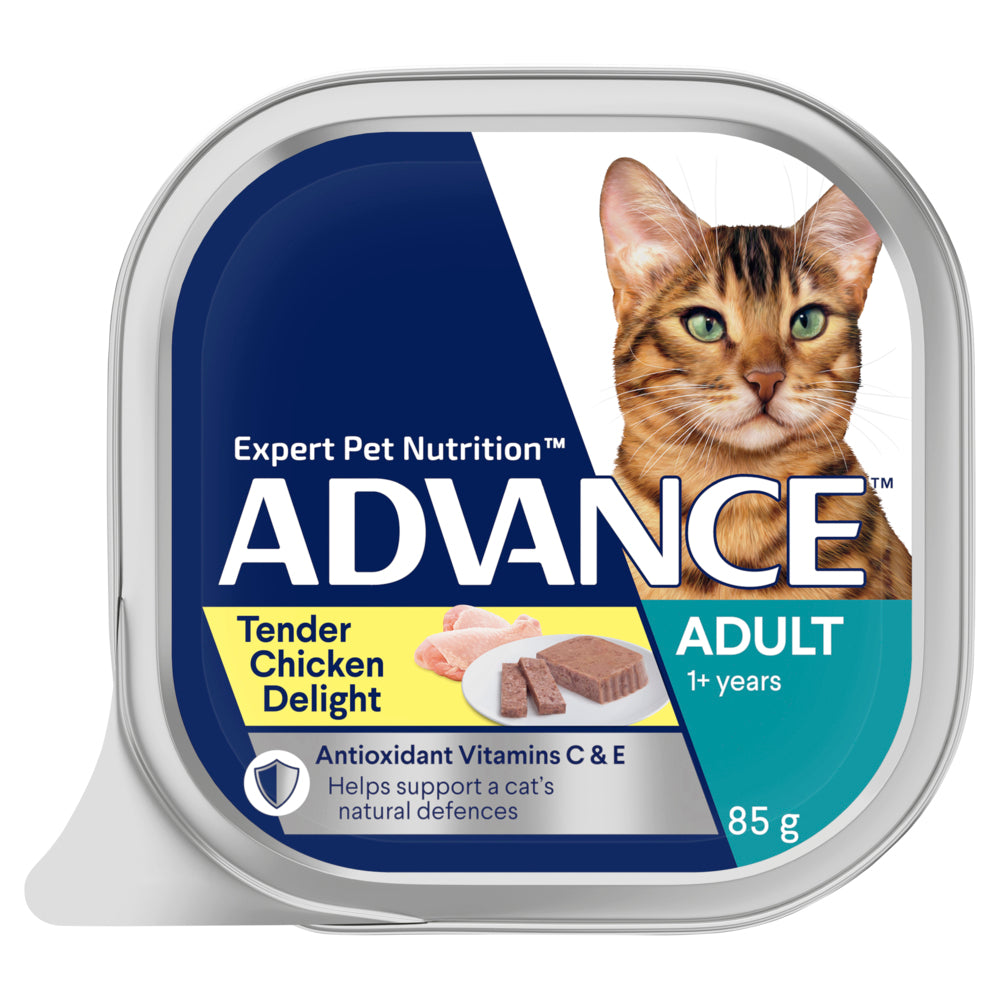 ADVANCE Adult Wet Cat Food Tender Chicken Delight 7x85g Trays 08