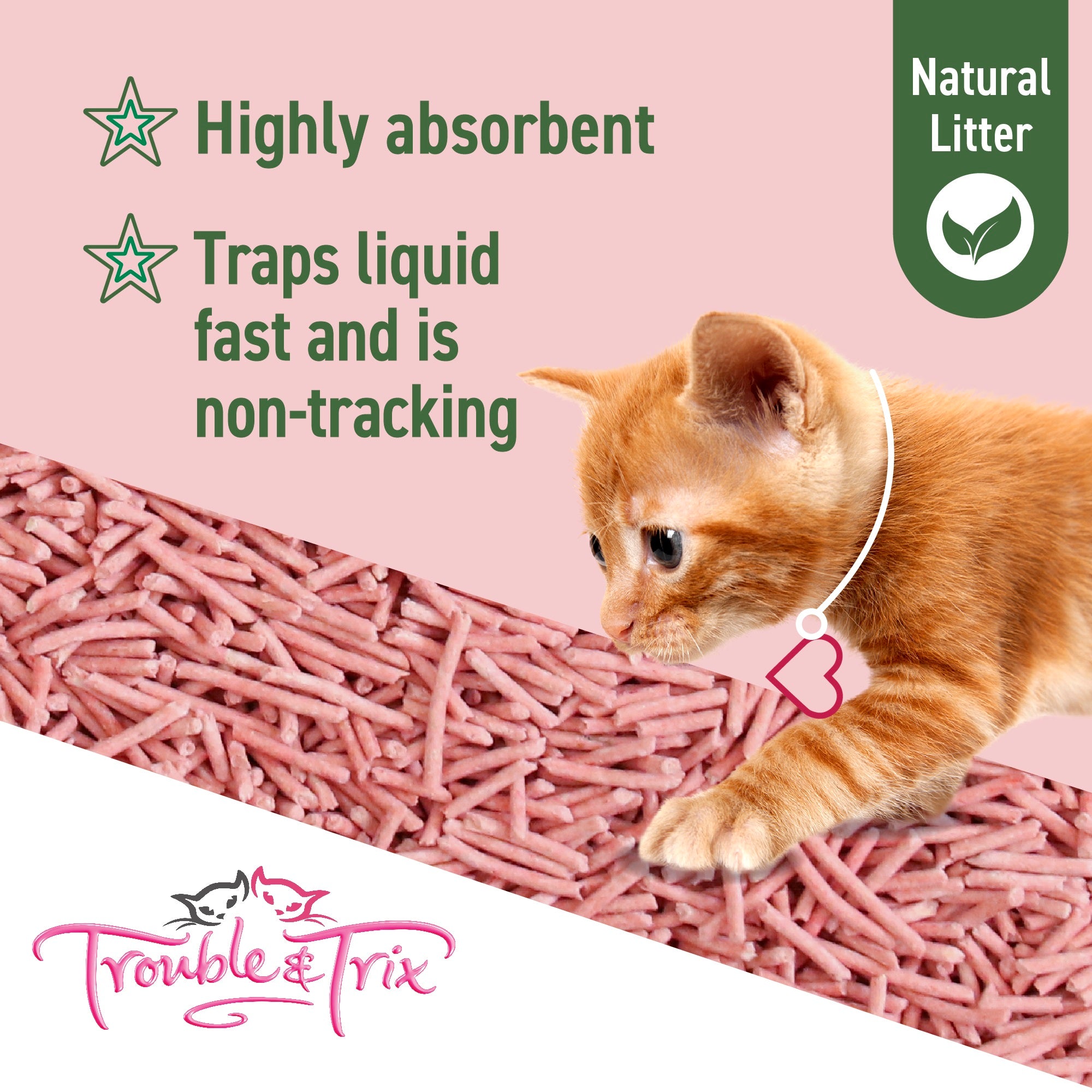 Trouble and Trix Plant Extract Natural Clumping Cat Litter Cherry Blossom