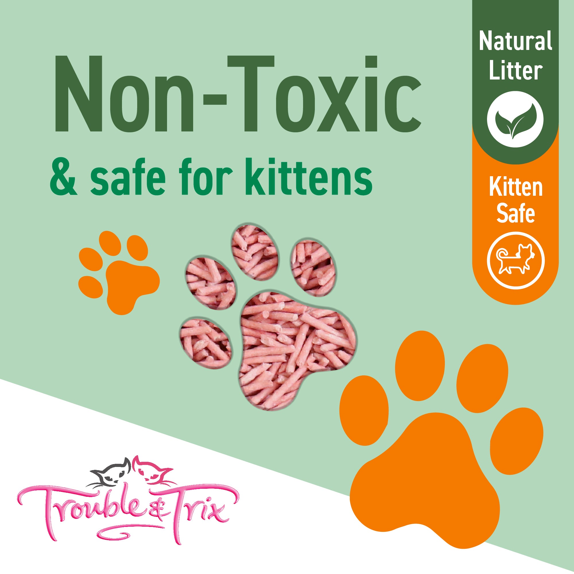 Trouble and Trix Plant Extract Natural Clumping Cat Litter Cherry Blossom
