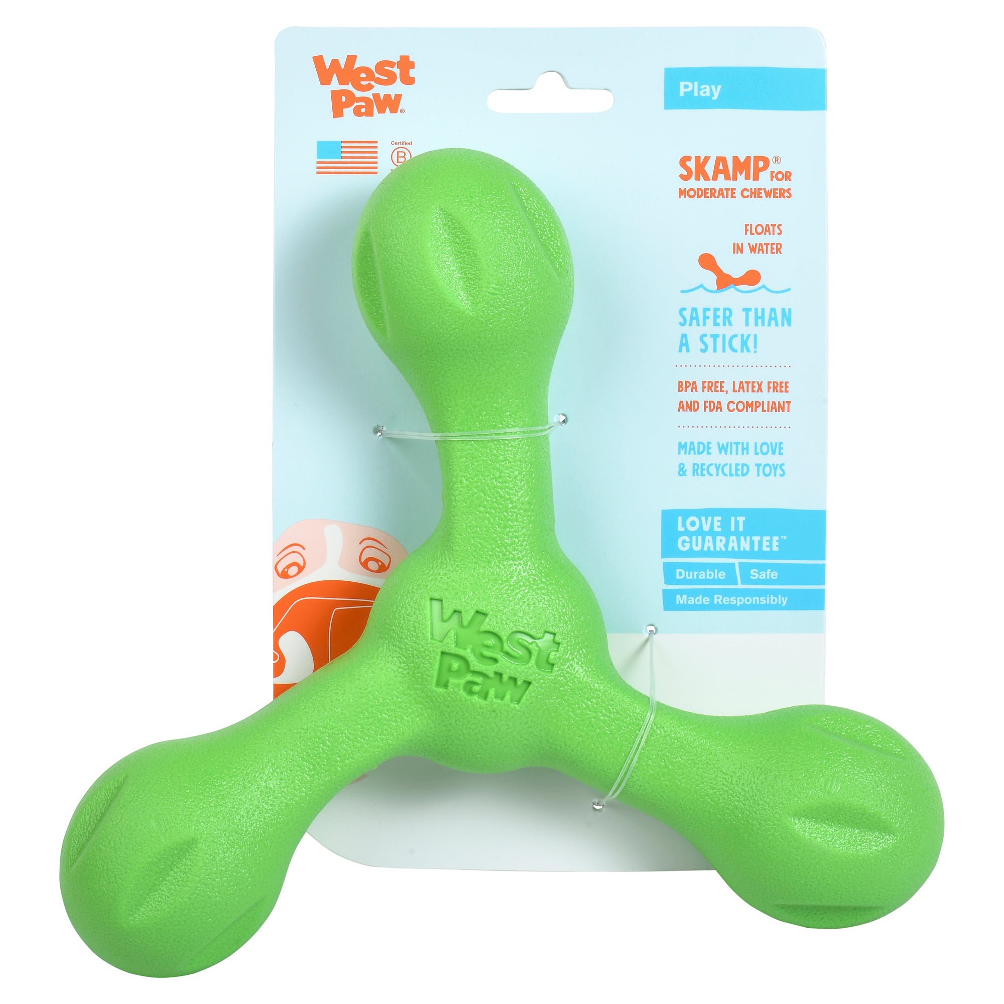 West Paw Skamp Flyer-Inspired Fetch Dog Toys