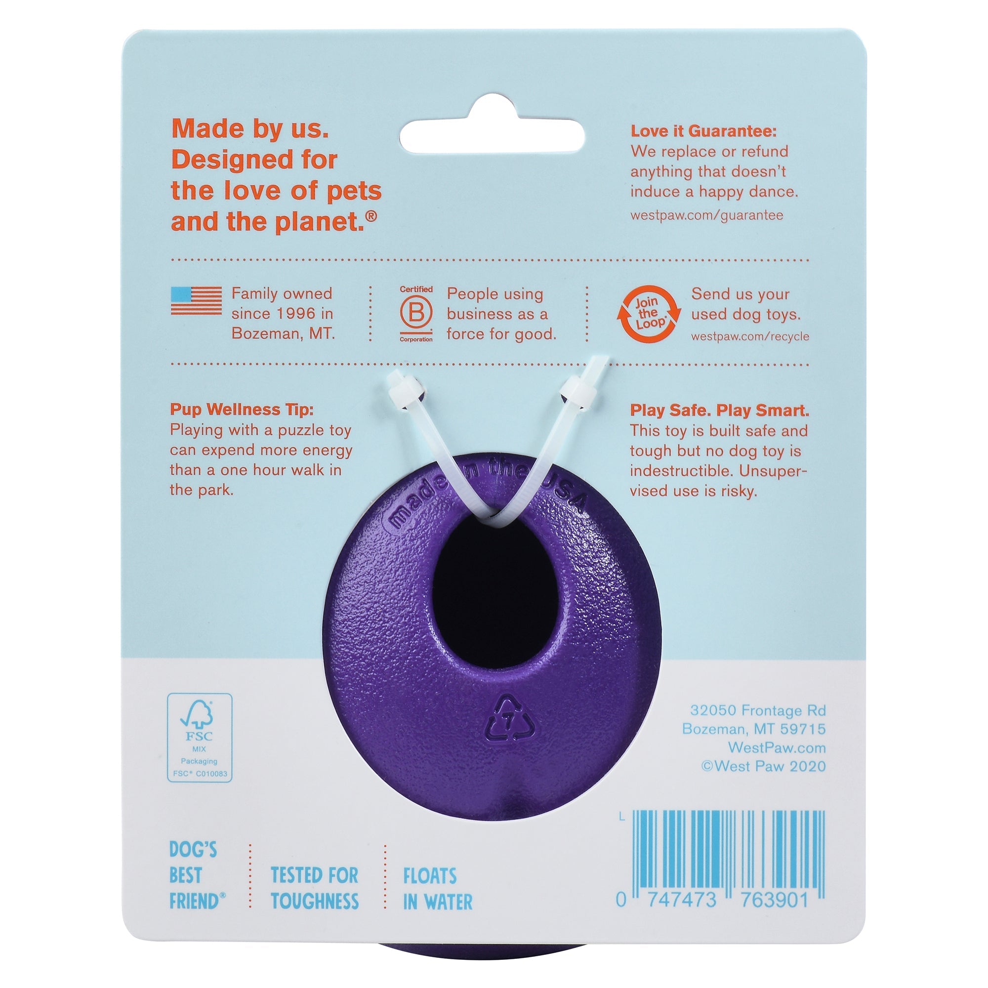 West Paw Rumbl Dog Toys Purple 02