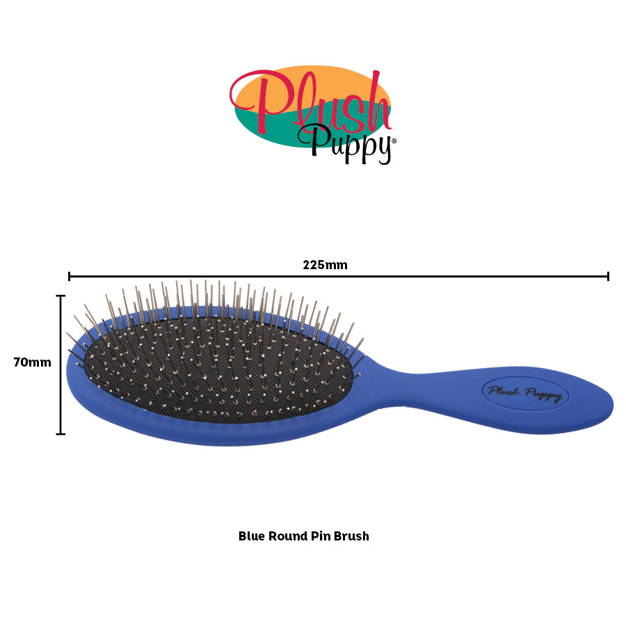 Plush Puppy Round Tip Pin Brush Regular Pro-Grooming Brush