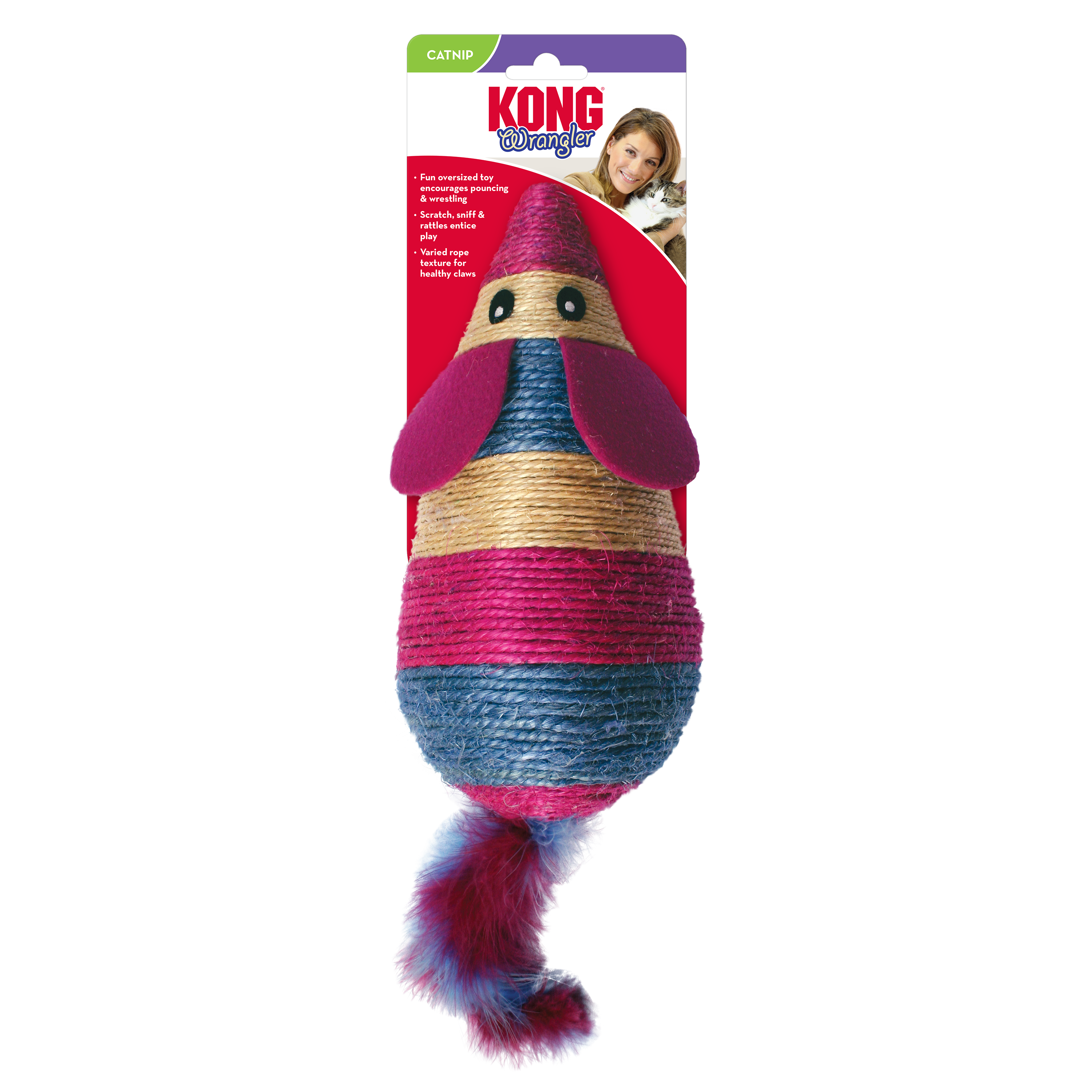 KONG Cat Toys Wrangler Scratch Mouse 01