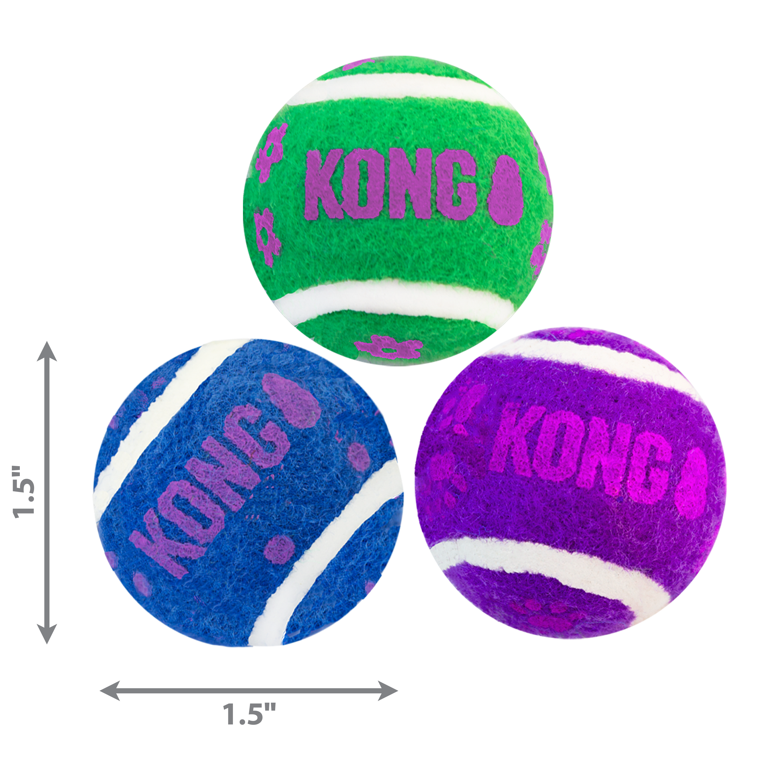 KONG Cat Toys Active Tennis Balls with Bells 03