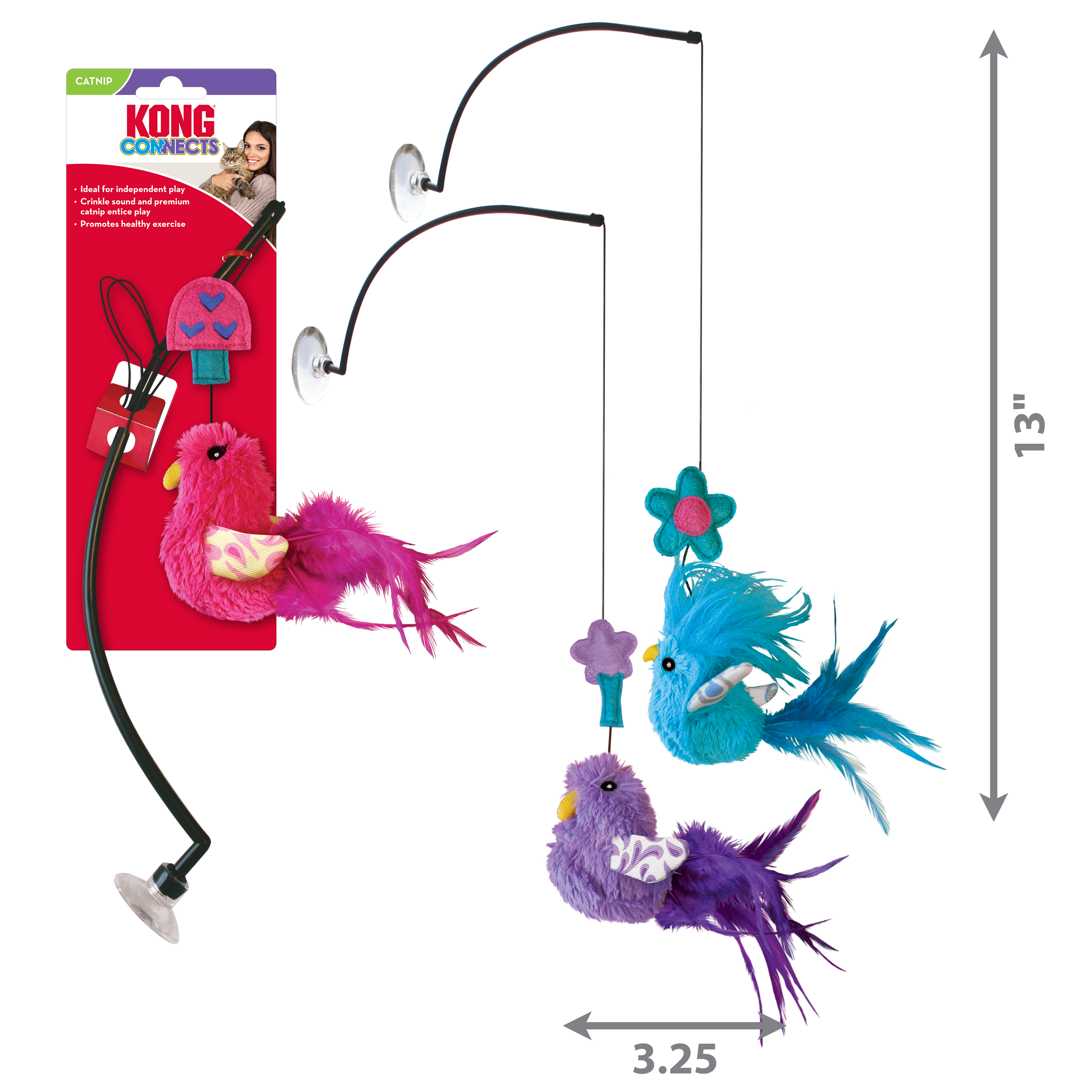 KONG Cat Toys Connects Window Teaser Assorted 04