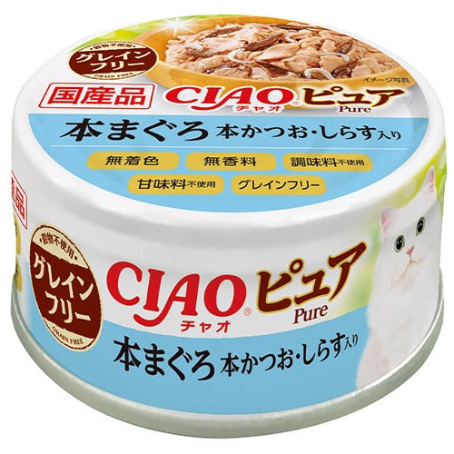 Ciao Cat Treats Pure Tuna Bonito Baby Sardine Can 70g