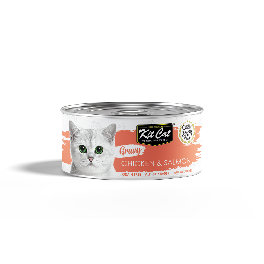 Kit Cat Gravy Canned Cat Food Chicken & Salmon 70g