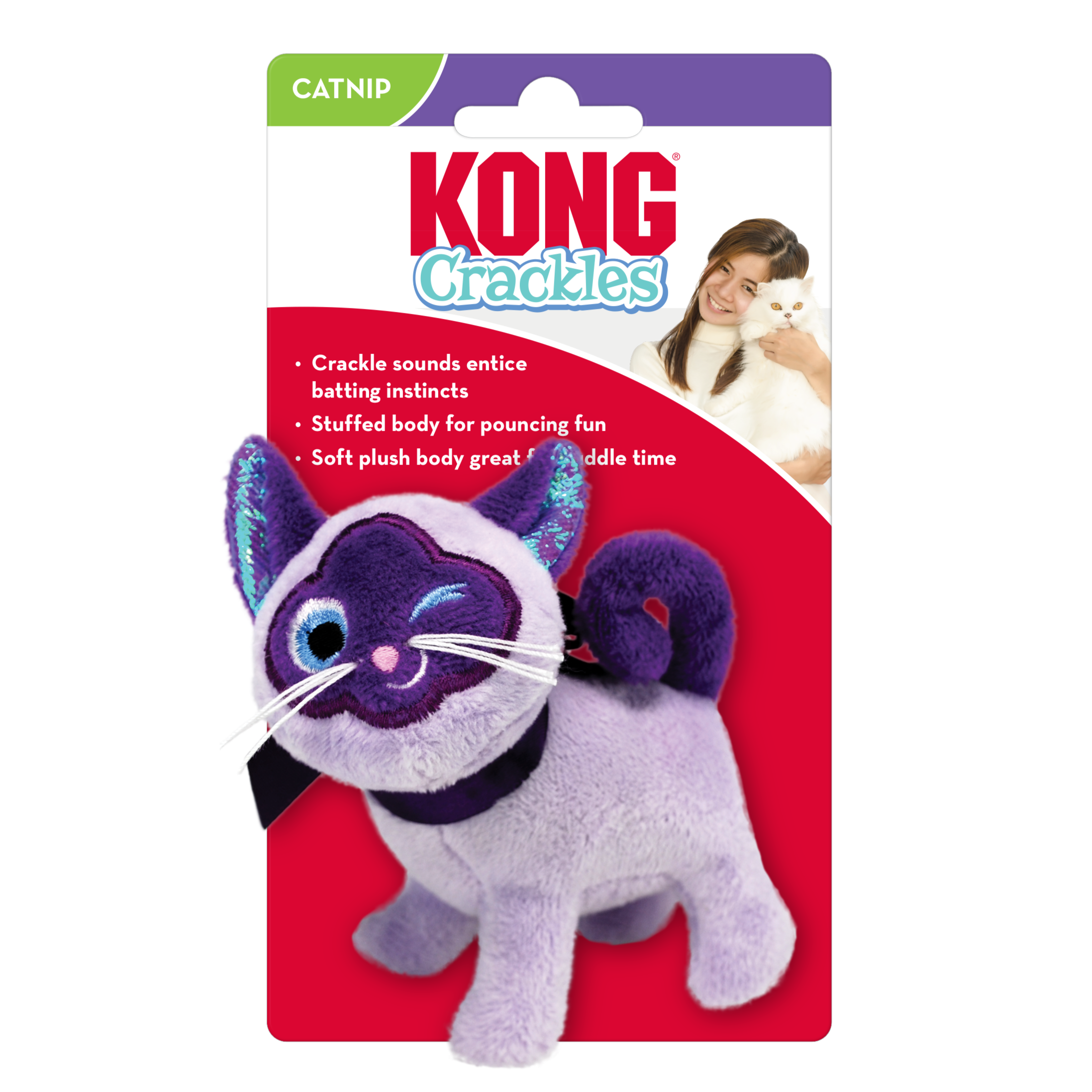 KONG Cat Toys Catnip Crackles Winkz Purple