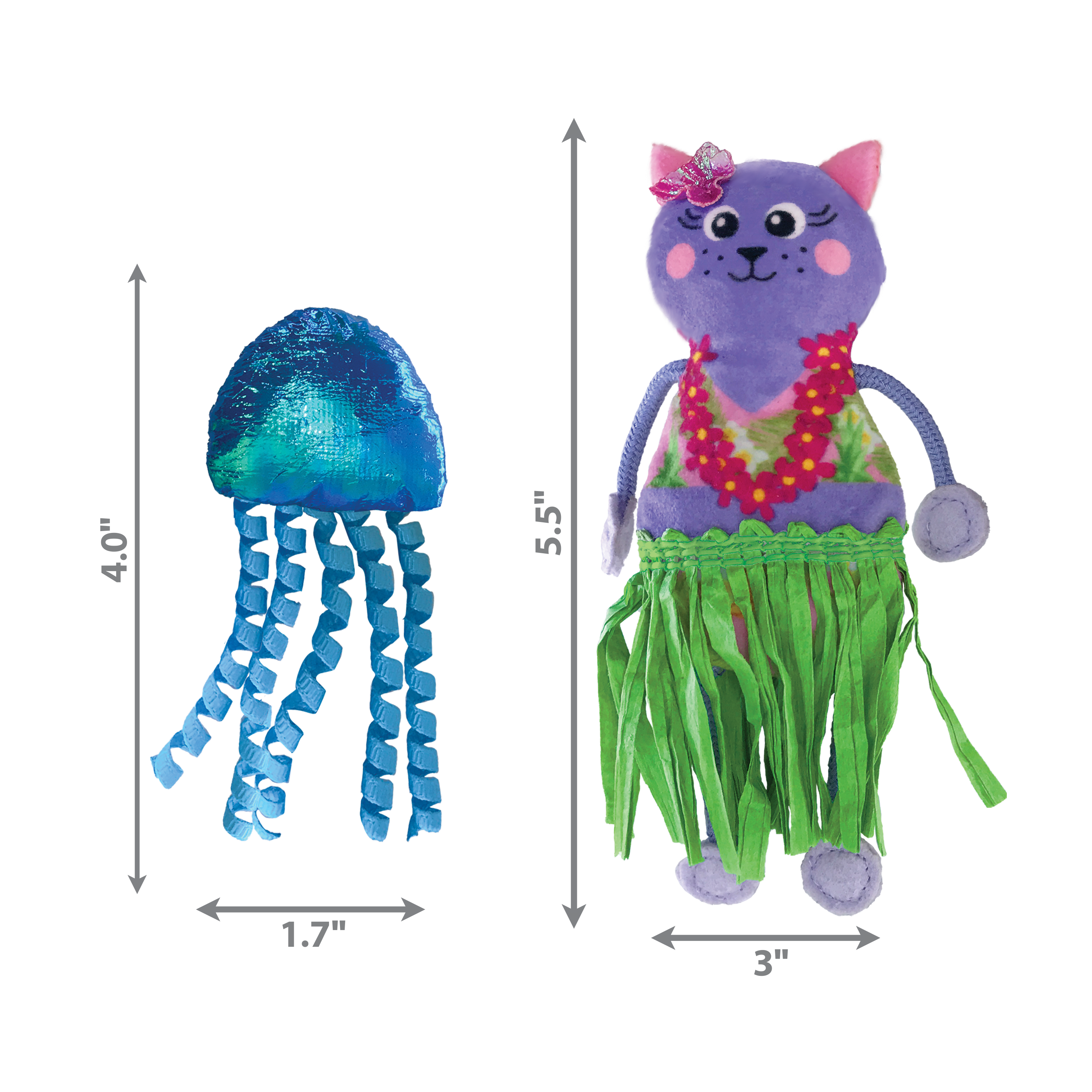 KONG Cat Toys Tropics Hula Cat & Jellyfish 03