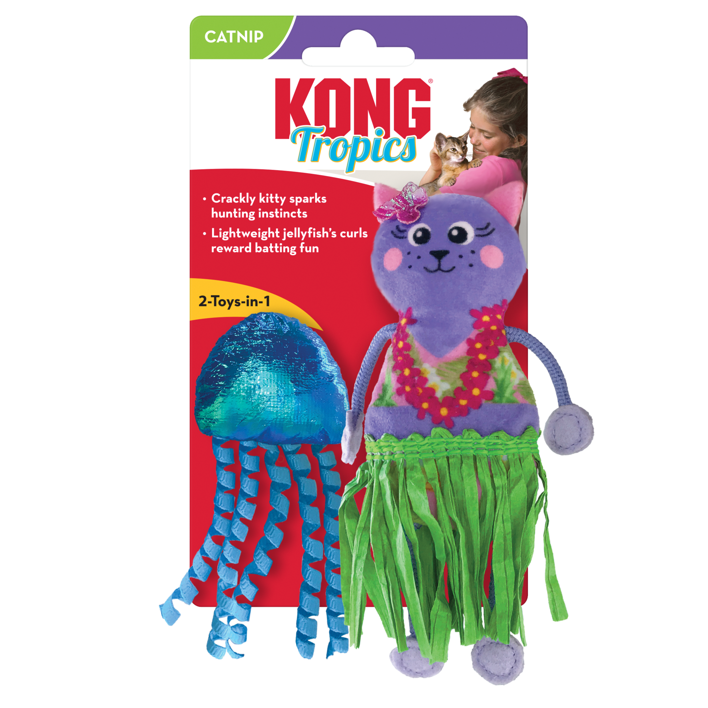 KONG Cat Toys Tropics Hula Cat & Jellyfish 01