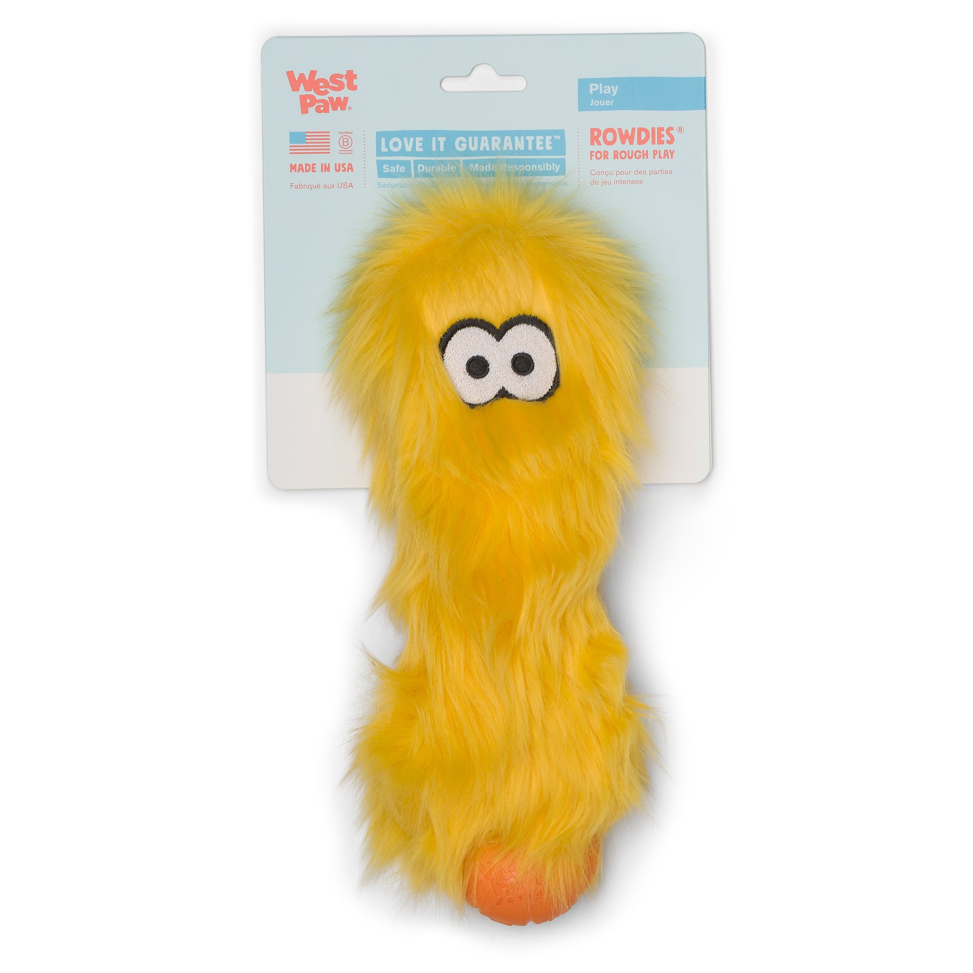 West Paw Rowdie Tough Plush Dog Toys Custer | PeekAPaw Pet Supplies