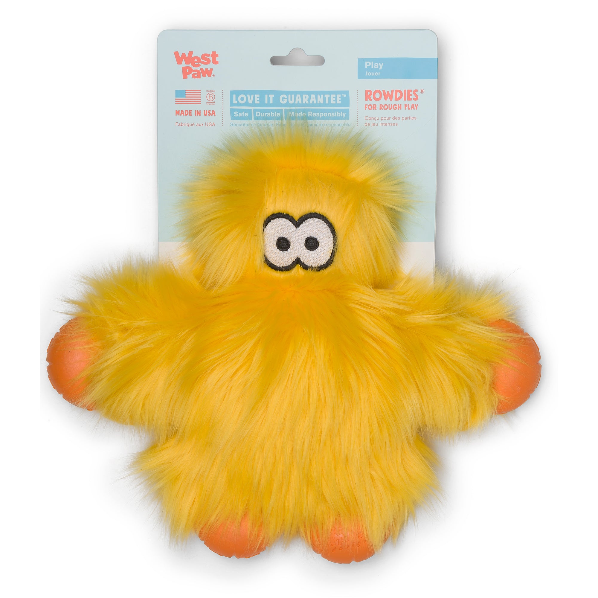 West Paw Rowdie Tough Plush Dog Toy Ruby by Peekapaw