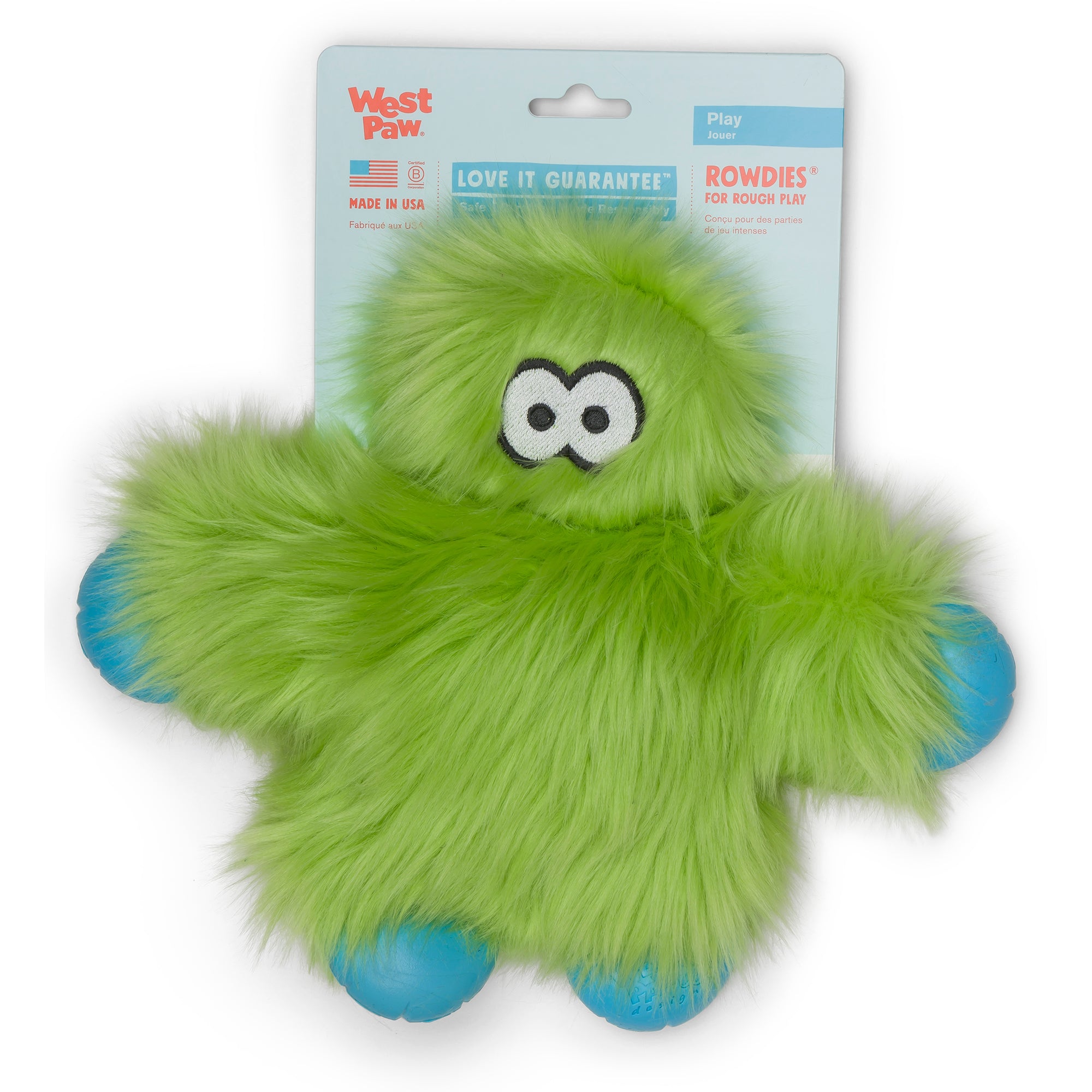 West Paw Rowdie Tough Plush Dog Toys Ruby