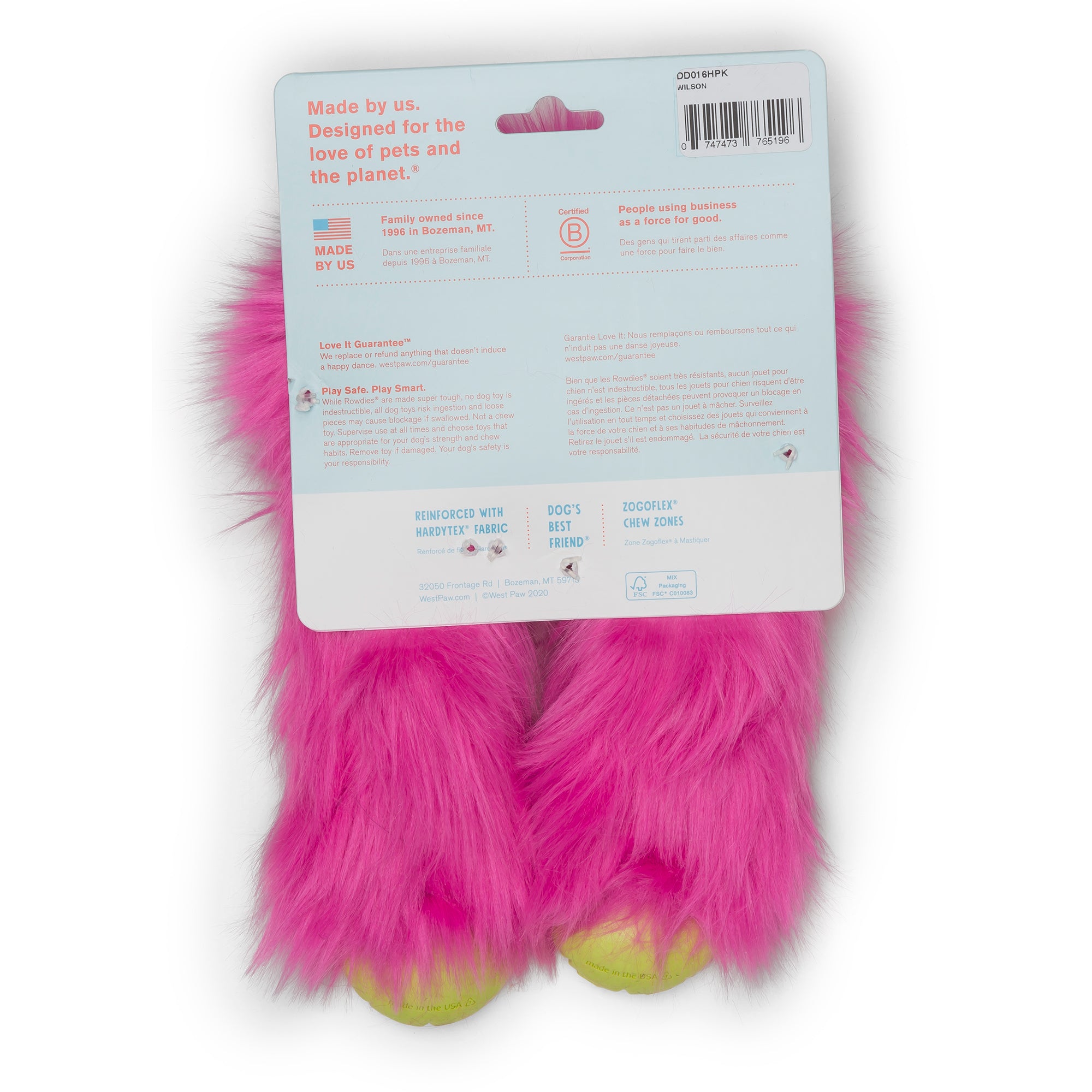 West Paw Rowdie Tough Plush Dog Toys Wilson