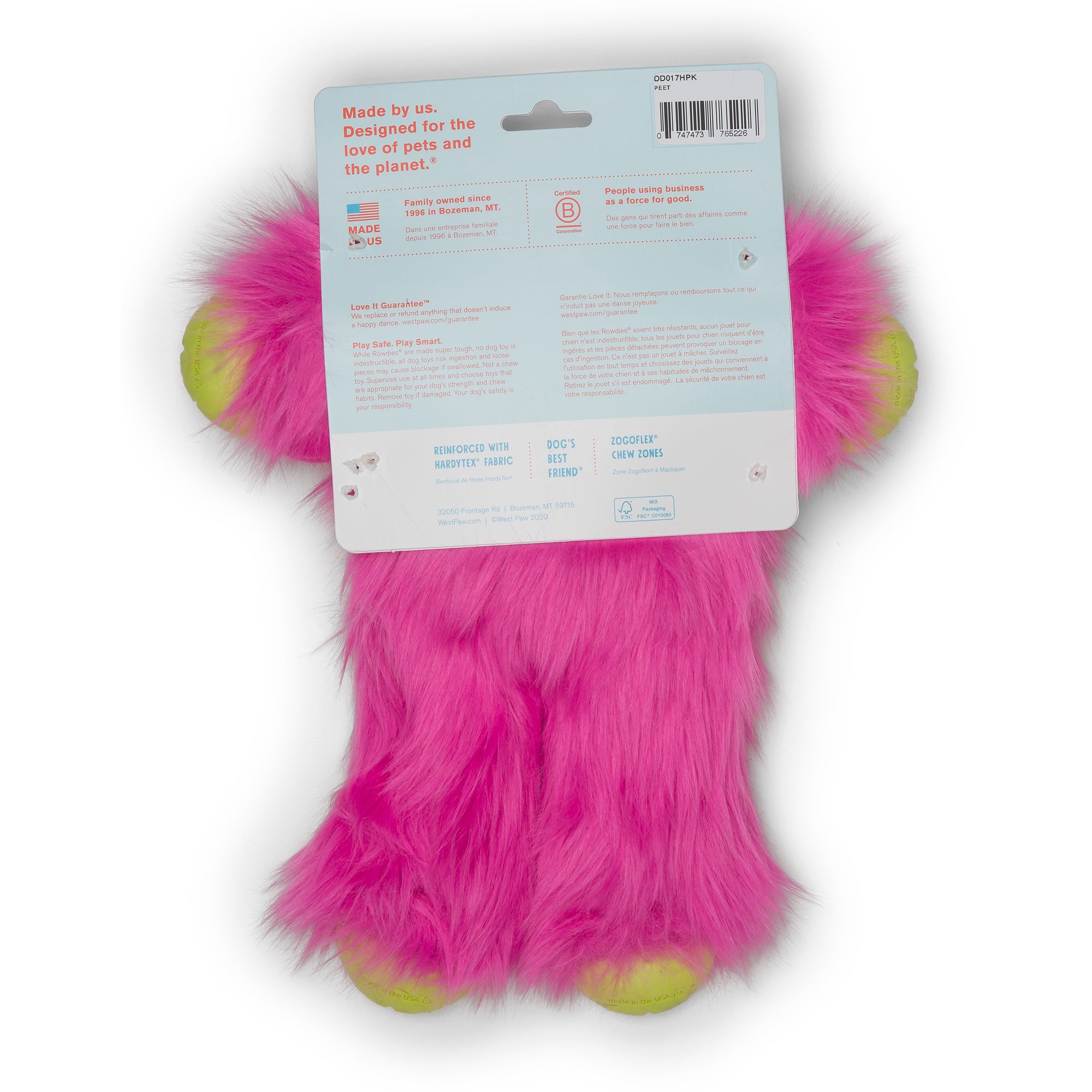 West Paw Rowdie Tough Plush Dog Toys Peet