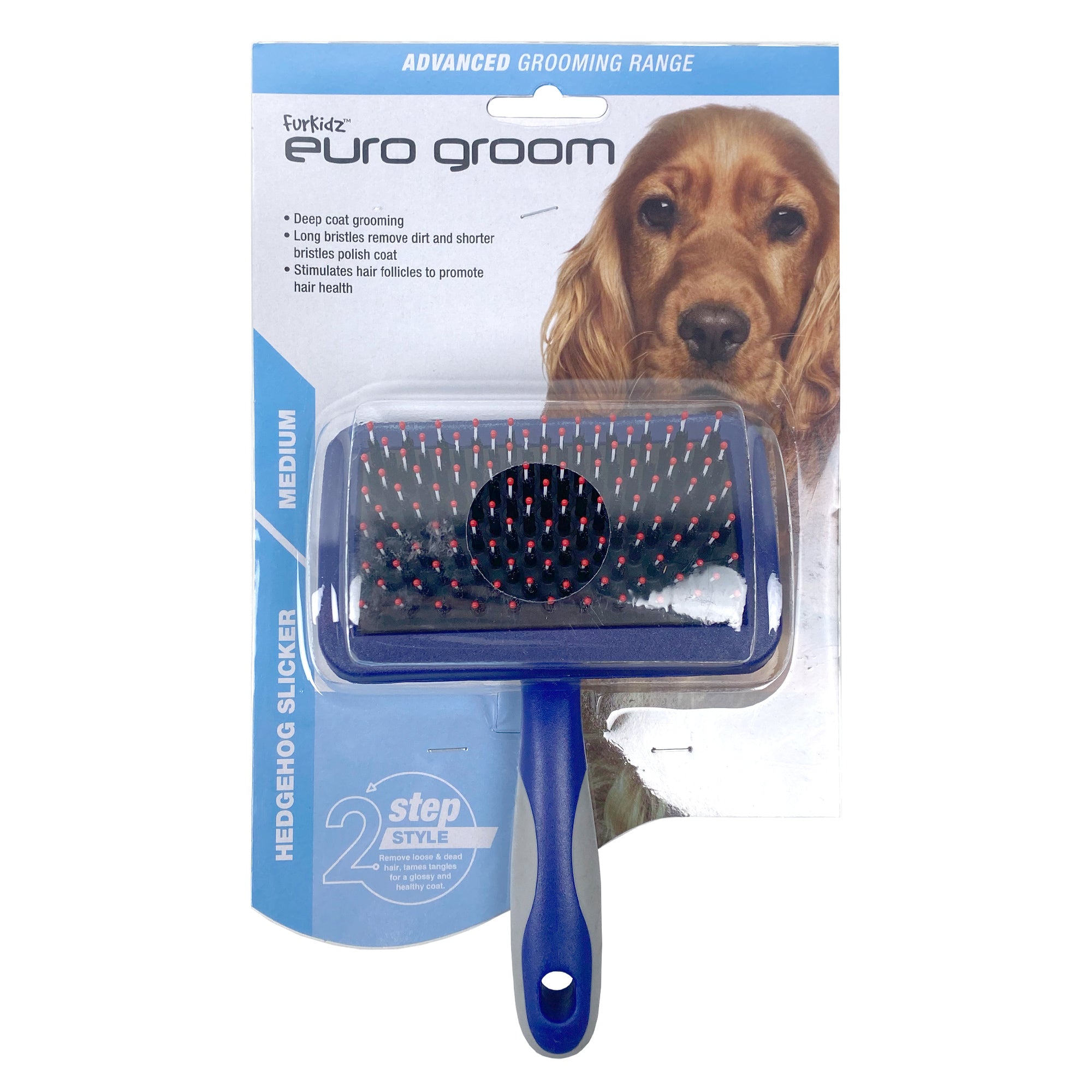 Euro Groom Dog Hedgehog Slicker Red Tip Medium