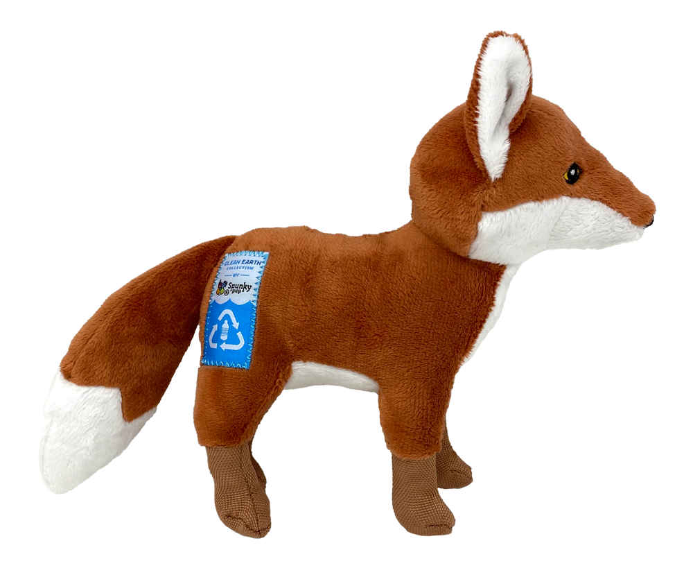 Spunky Pup Dog Toy Clean Earth Recycled Plush Fox