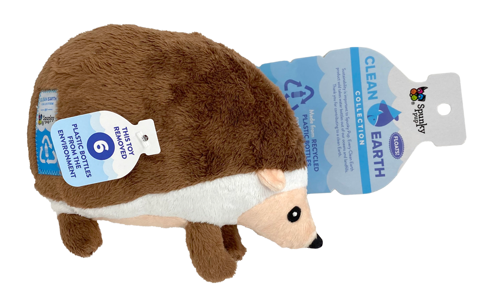 Spunky Pup Dog Toy Clean Earth Recycled Plush Hedgedog