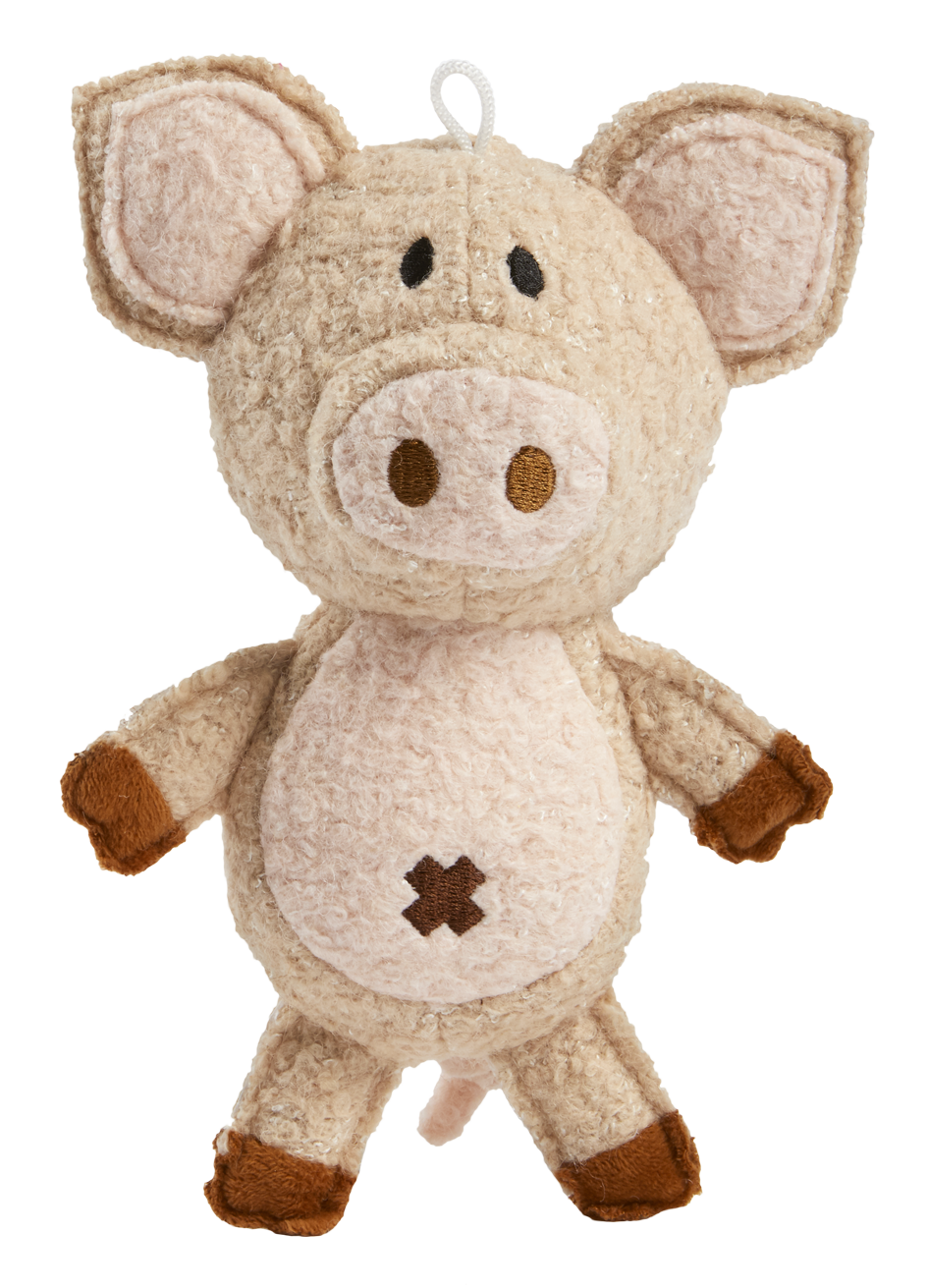 Spunky Pup Dog Toy Woolies Organic Squeak Pig