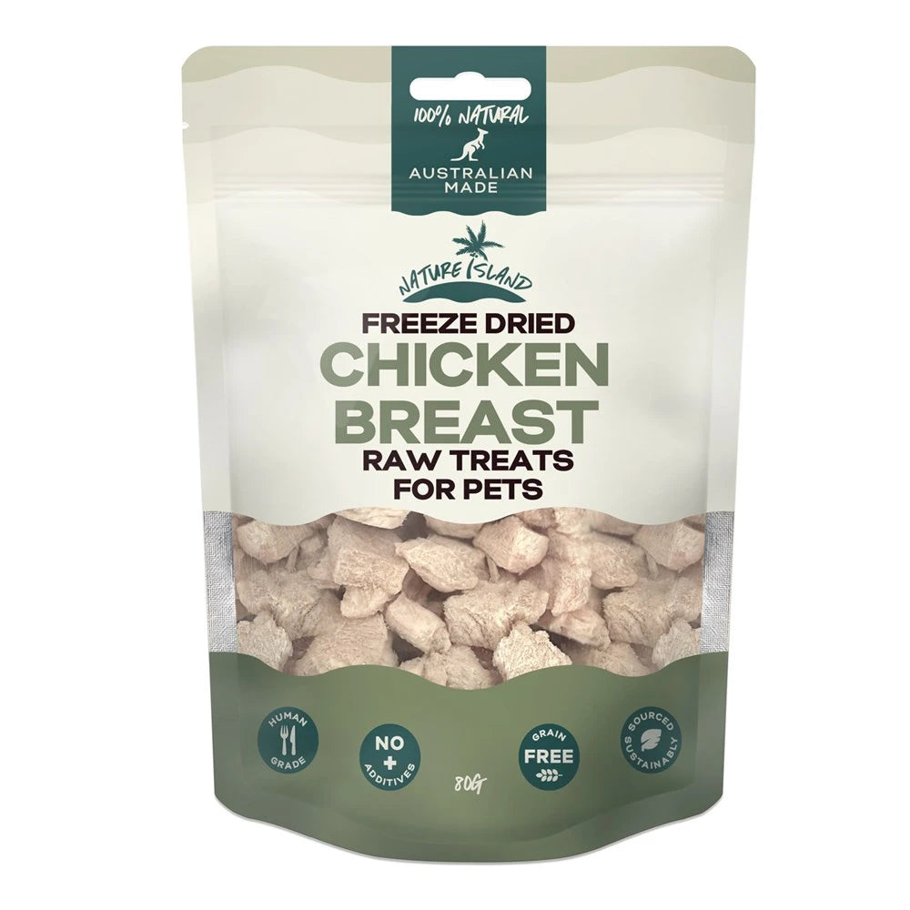 Nature Island Freeze Dried Chicken Breast raw pet treats – front of pouch