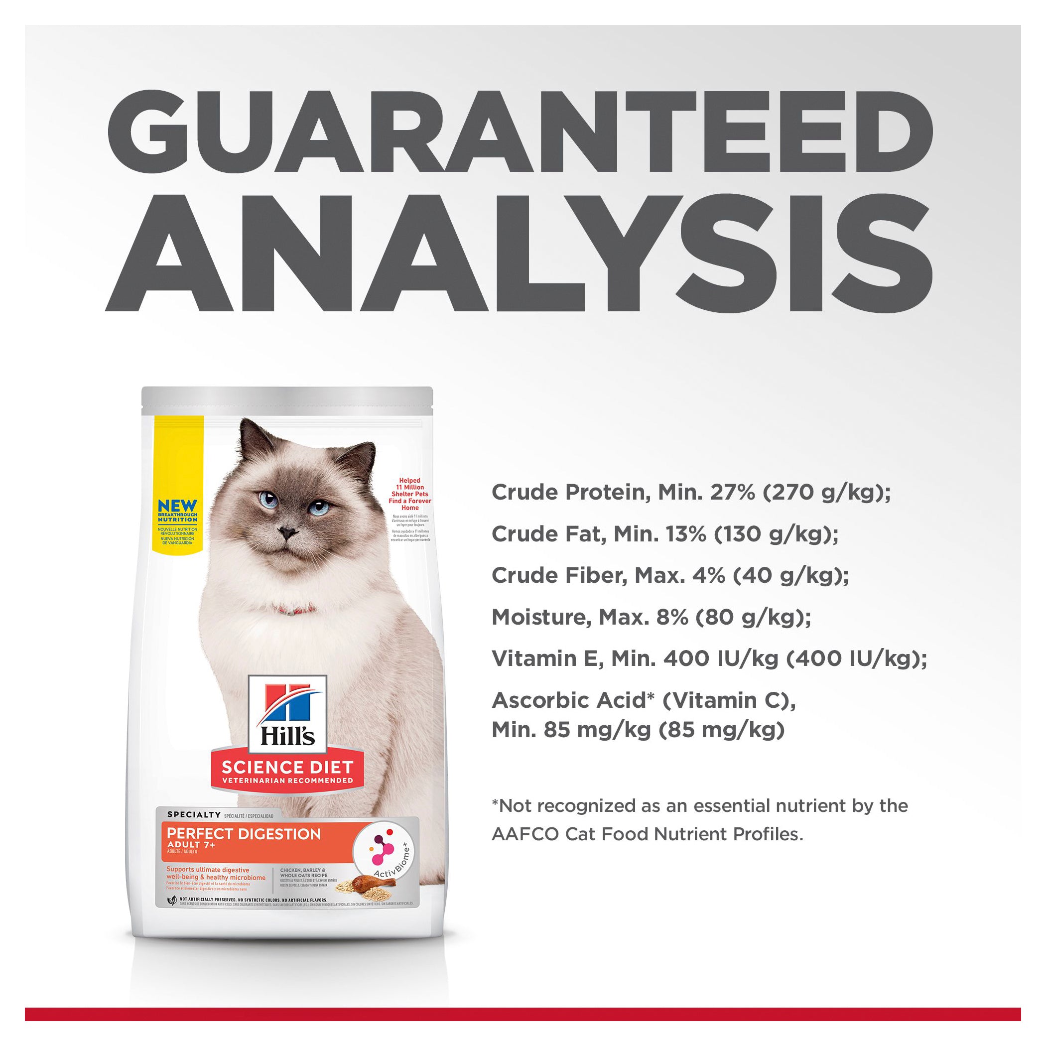 Hill's Science Diet Dry Cat Food Perfect Digestion Adult 7+ 07