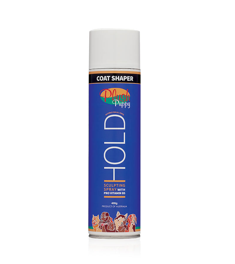 Plush Puppy Hold Coat Shaper Spray 400g – front of aerosol can