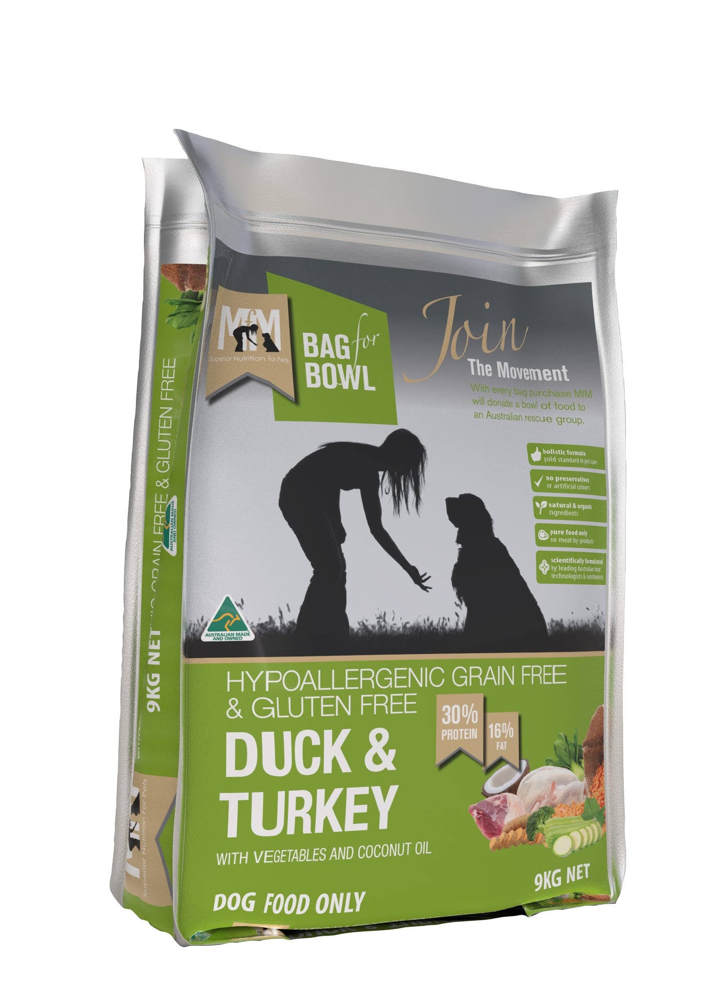 MfM Meals For Mutts Dry Dog Food Hypoallergenic Grain Free & Gluten Free Duck & Turkey