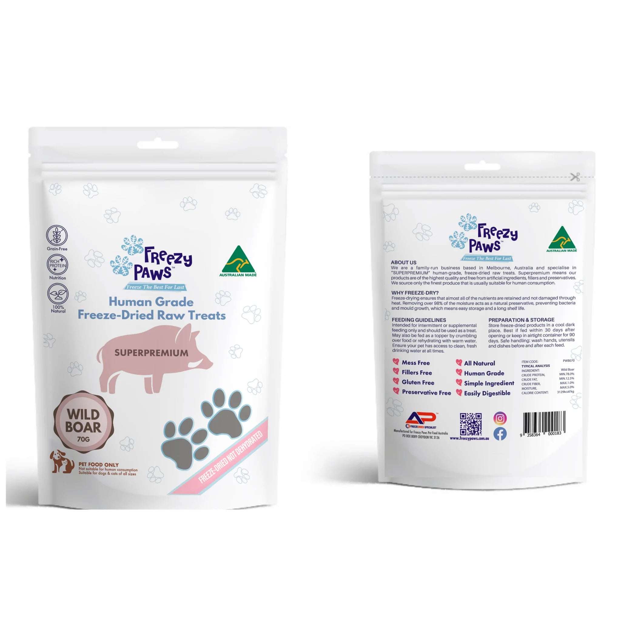 Freezy Paws Freeze Dried Wild Boar Treats 02