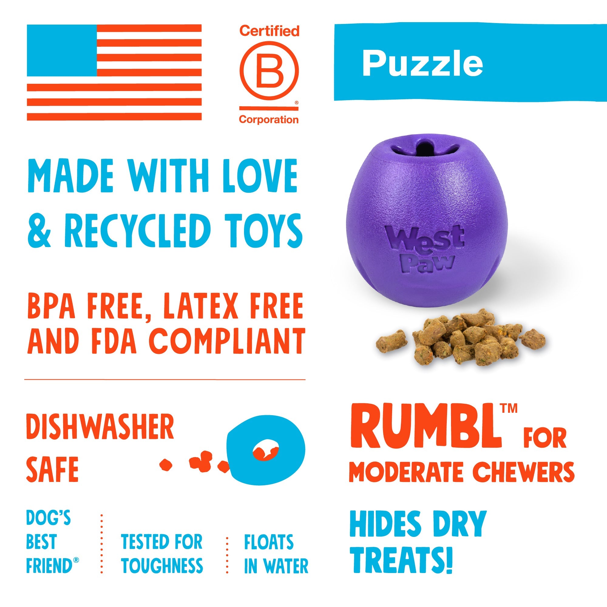 West Paw Rumbl Dog Toys 01