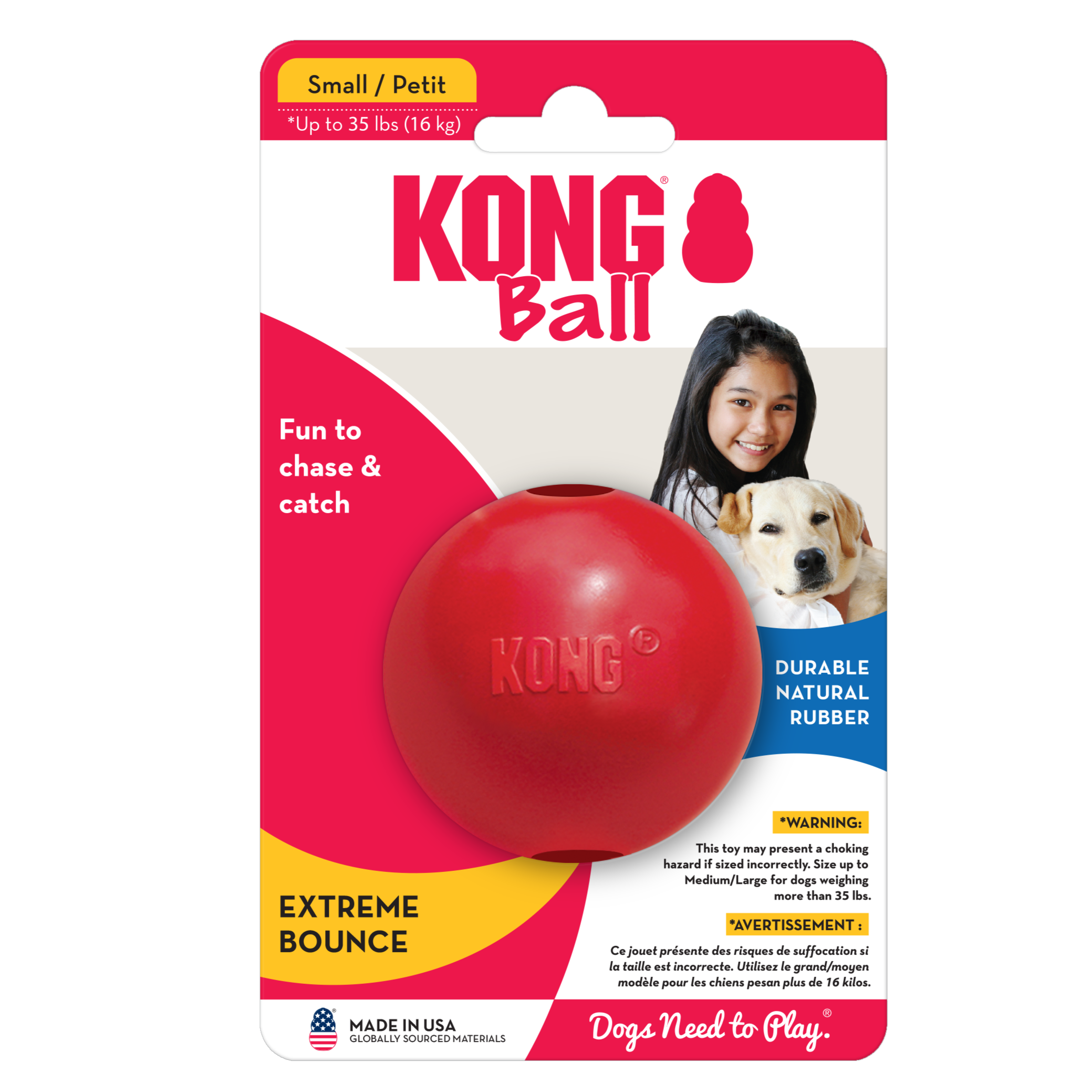KONG Dog Toys Ball with Hole Small
