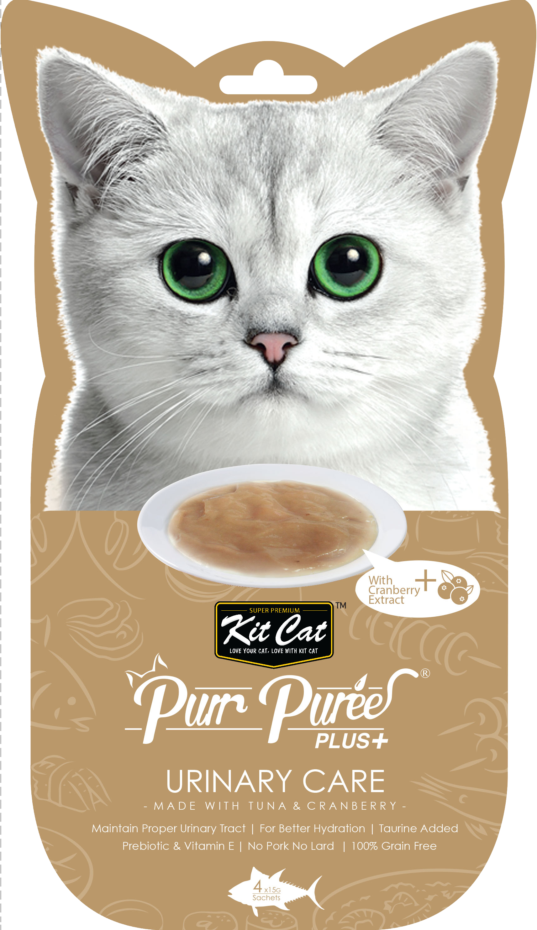 Kit Cat Purr Puree Plus+ Cat Treats Urinary Care