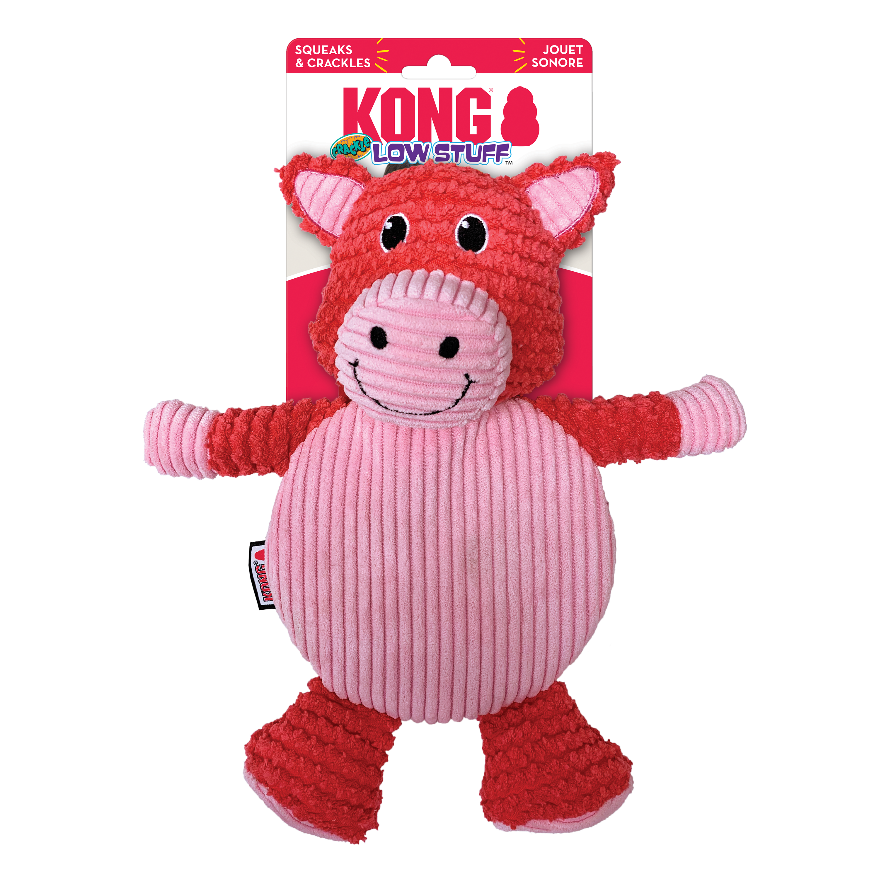 KONG Dog Toys Low Stuff Crackle Tummiez Pig 01