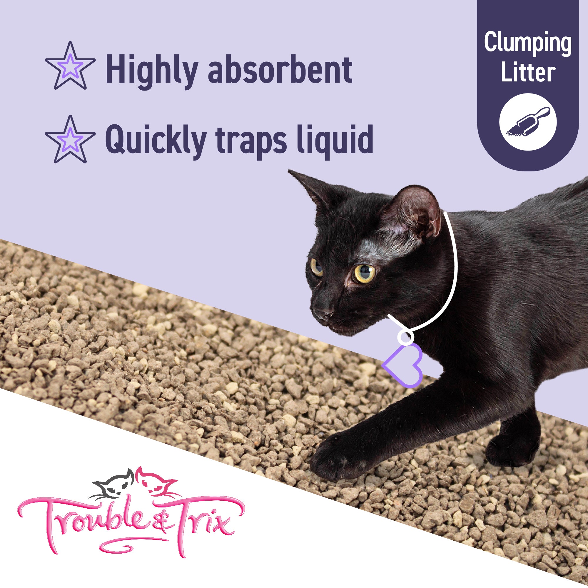 Trouble and Trix Odour Neutralising Clumping Cat Litter Lavender Scent