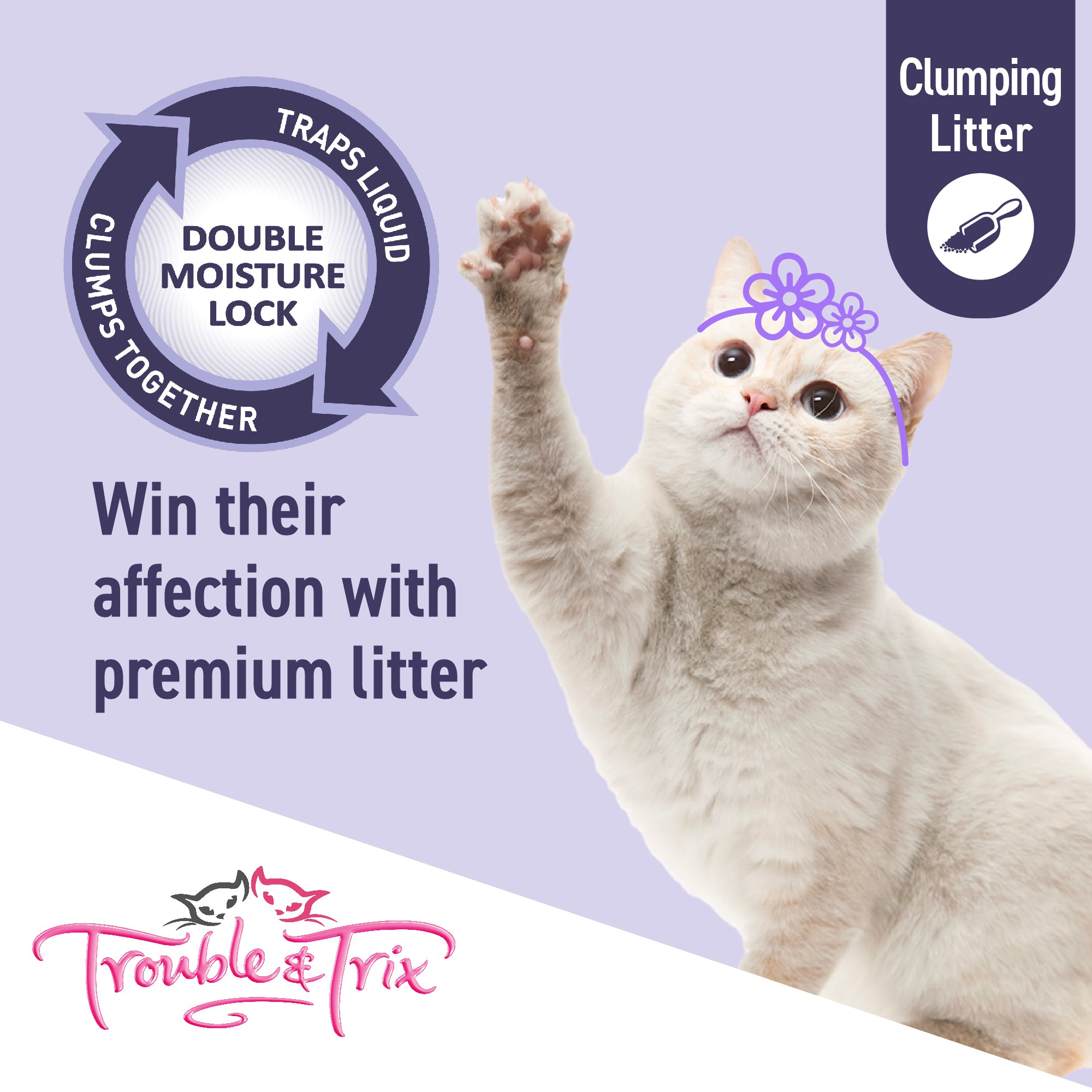 Trouble and Trix Odour Neutralising Clumping Cat Litter Lavender Scent