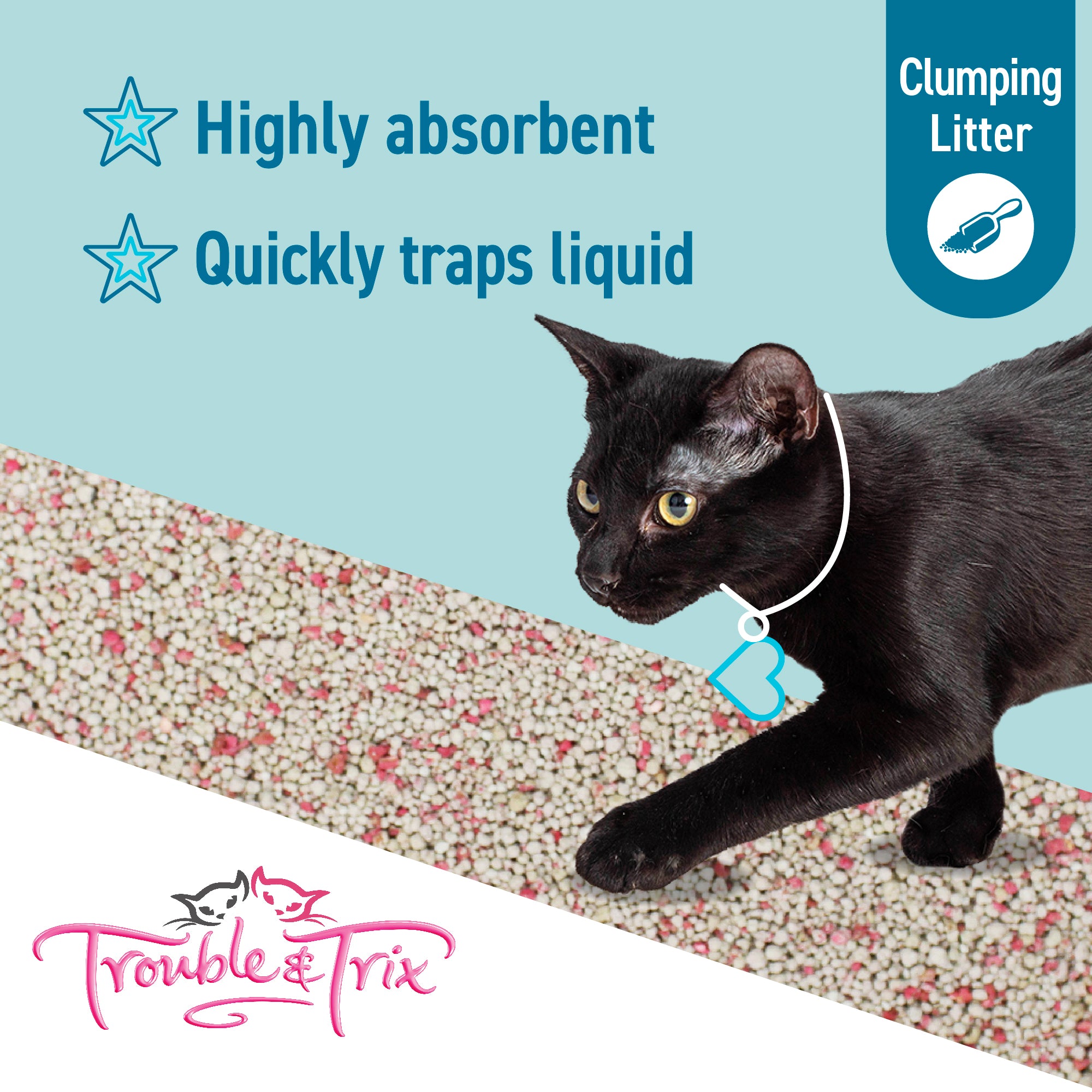 Trouble and Trix Lightweight Fresh Floral Clumping Cat Litter With Baking Soda
