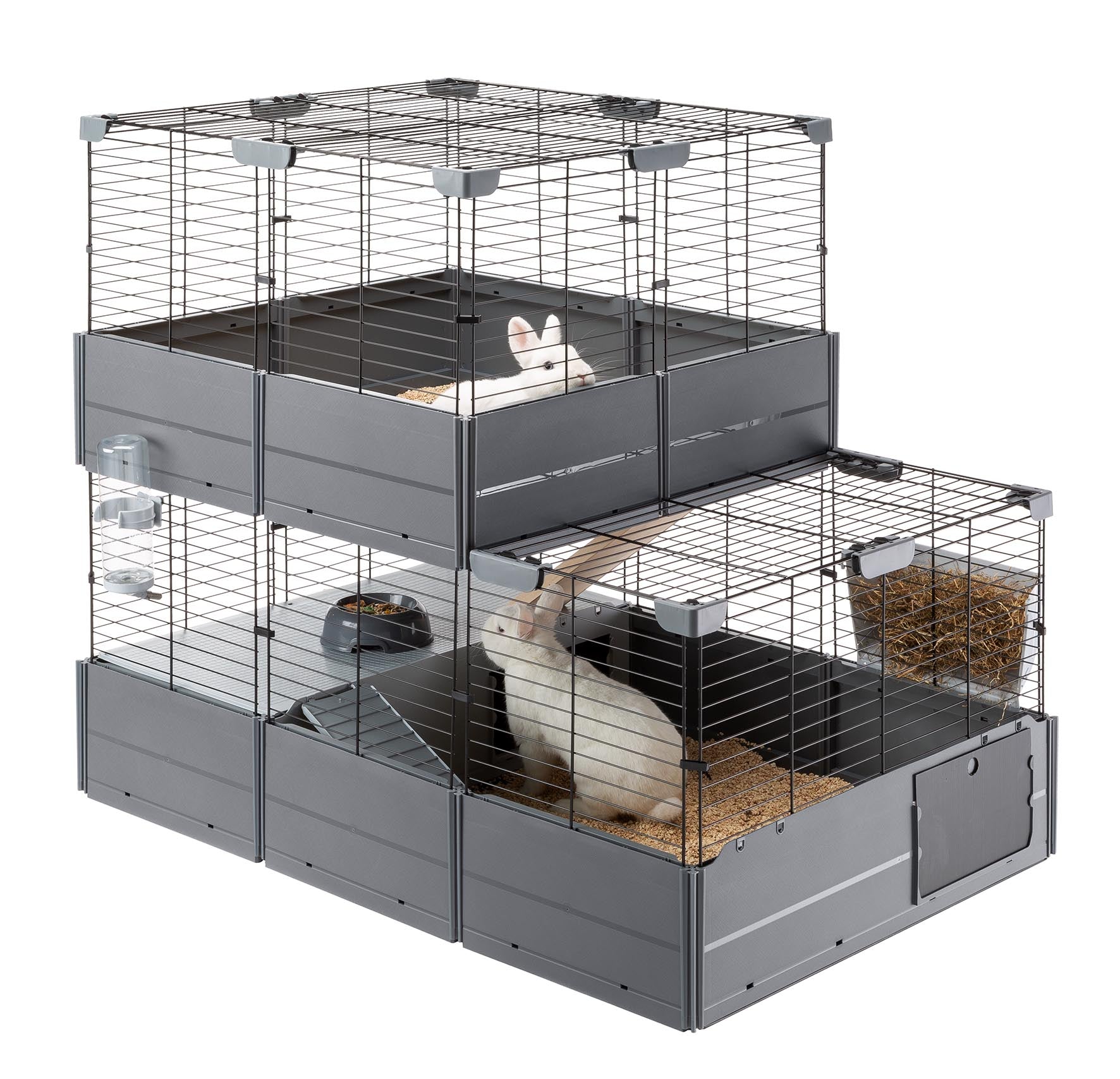 Ferplast Multipla Double Two-Storey Modular Cage with Accessories for Rabbits and Guinea Pigs 01