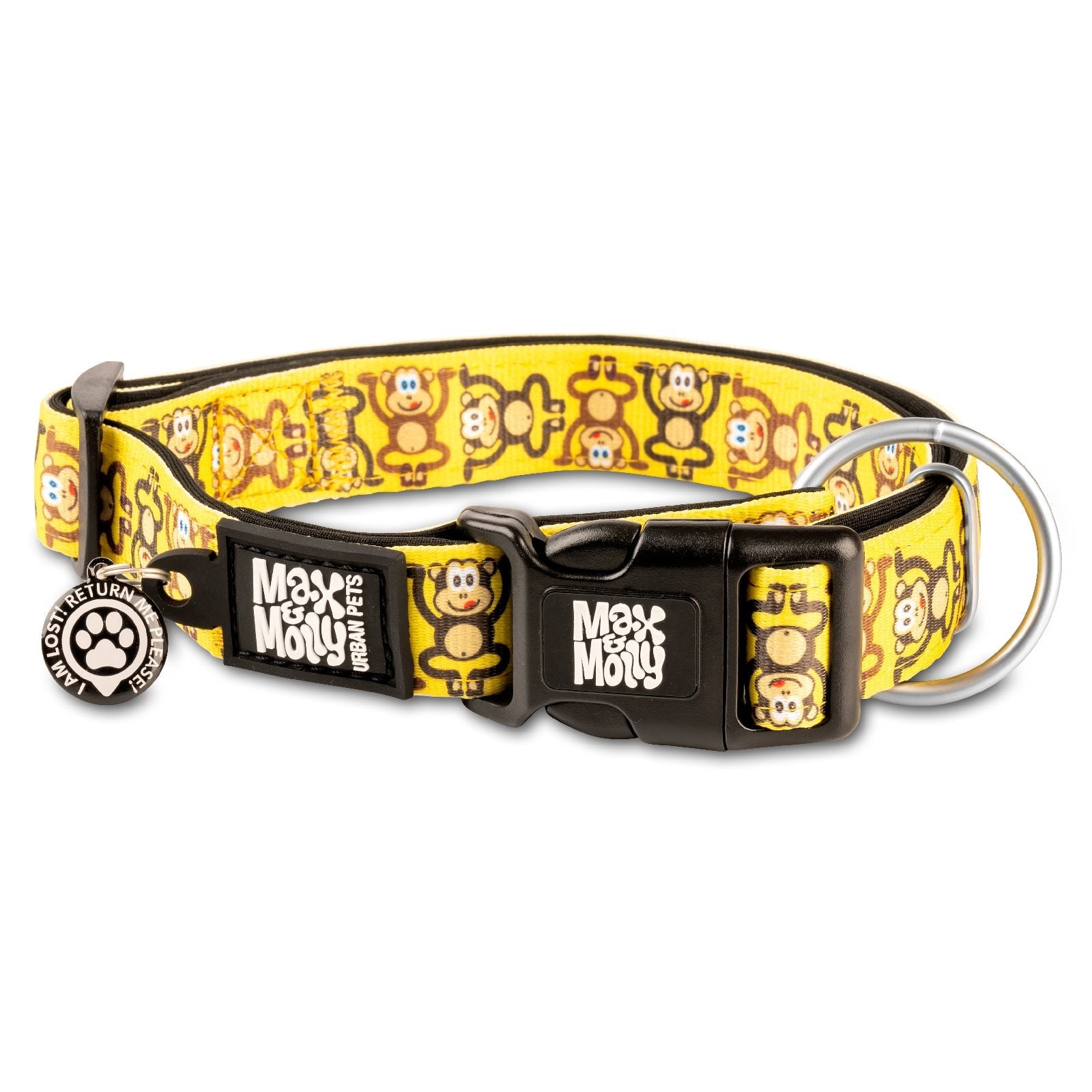 Max & Molly Smart Id Dog Collar -Monkey Maniac 01