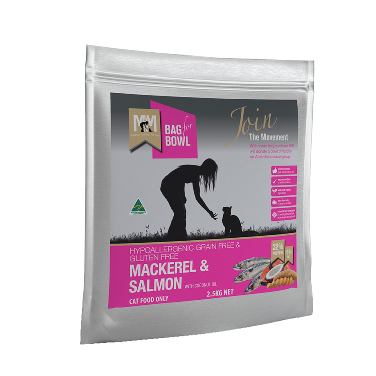 MfM Meals For Meows Dry Cat Food Hypoallergenic Grain Free & Gluten Free Mackerel & Salmon
