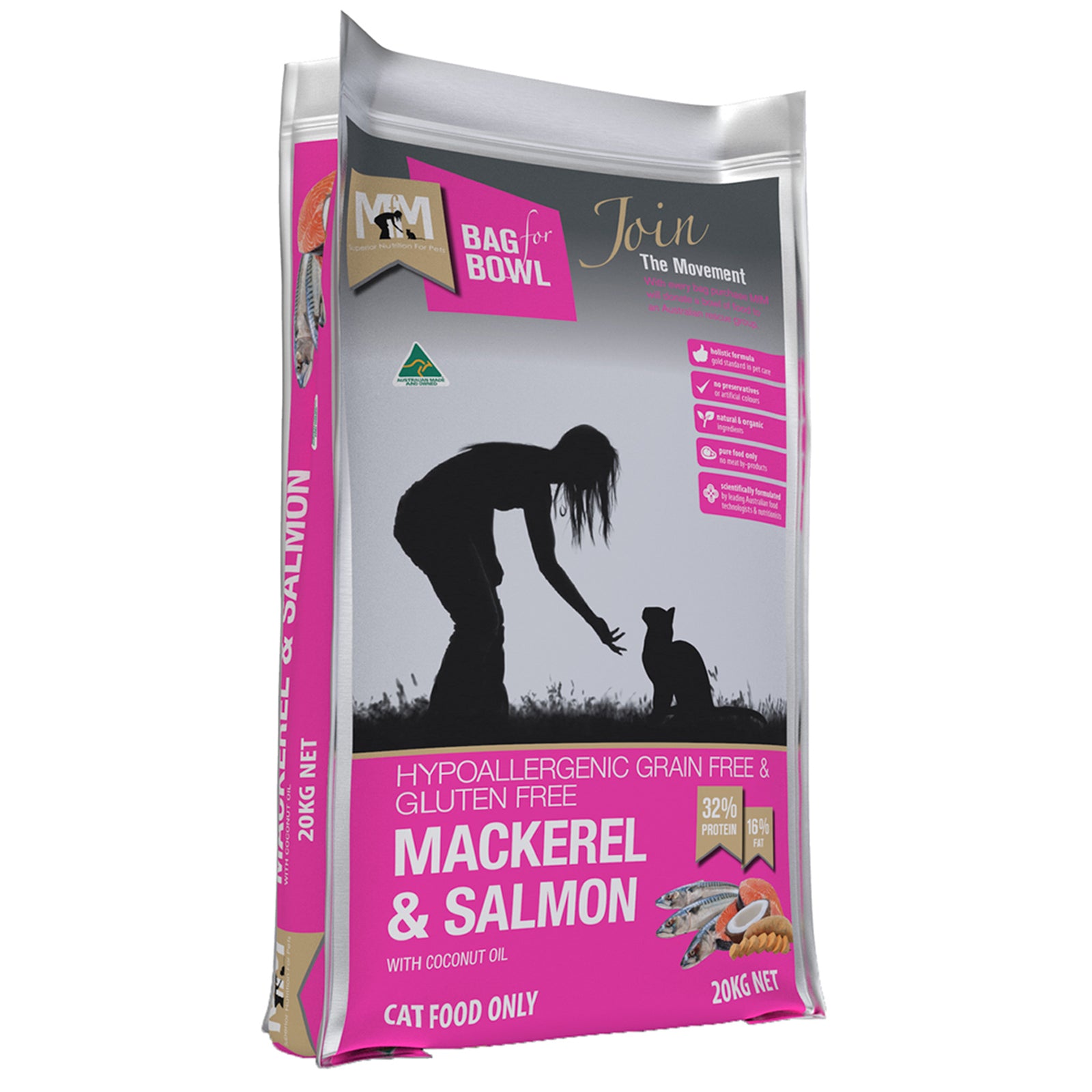 MfM Meals For Meows Dry Cat Food Hypoallergenic Grain Free & Gluten Free Mackerel & Salmon