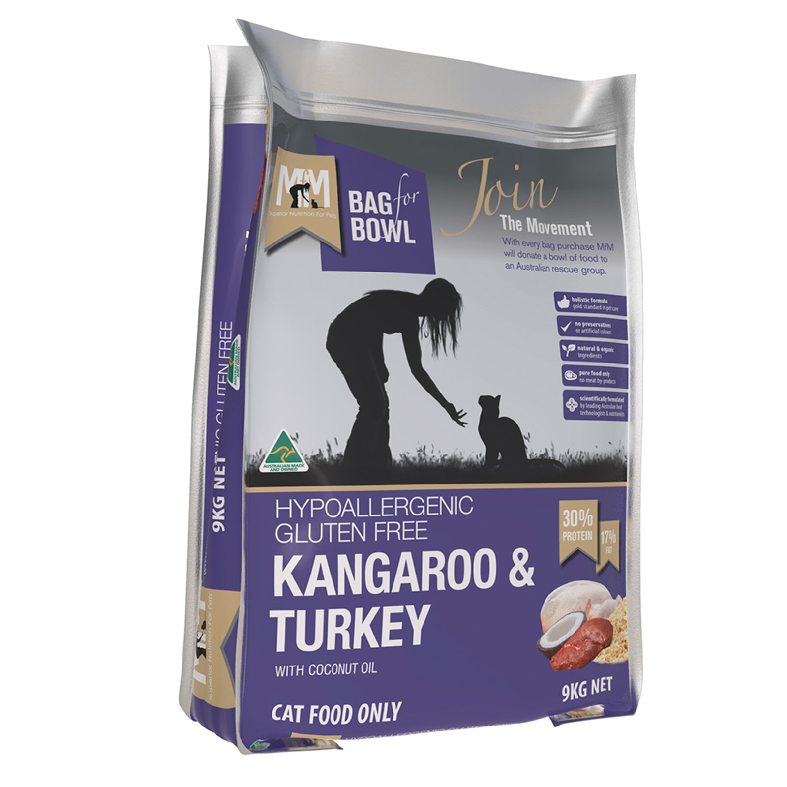 MfM Meals For Meows Dry Cat Food Hypoallergenic Gluten Free Kangaroo & Turkey