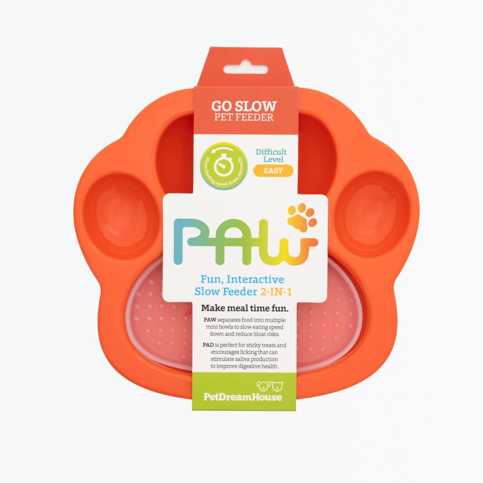 Pet DreamHouse PAW 2-in-1 Slow Mini Slow Feeder & Lick Pad