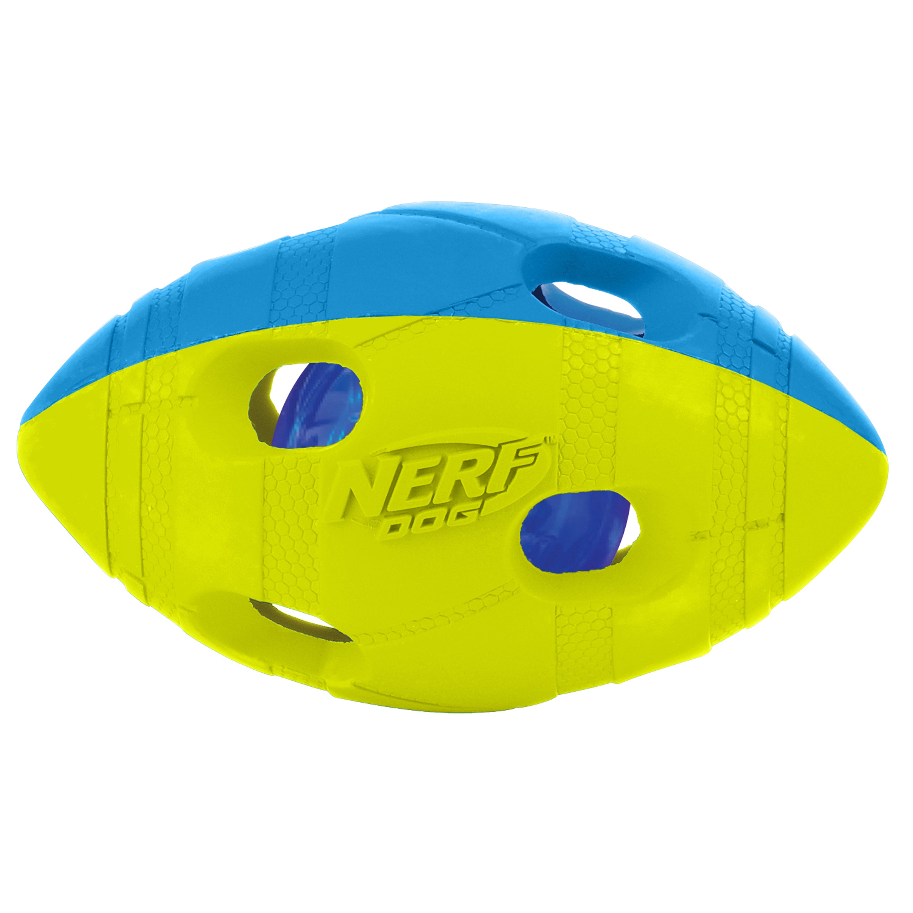 Nerf Dog Toy - Led Bash Football Blue and Green 14cm 04