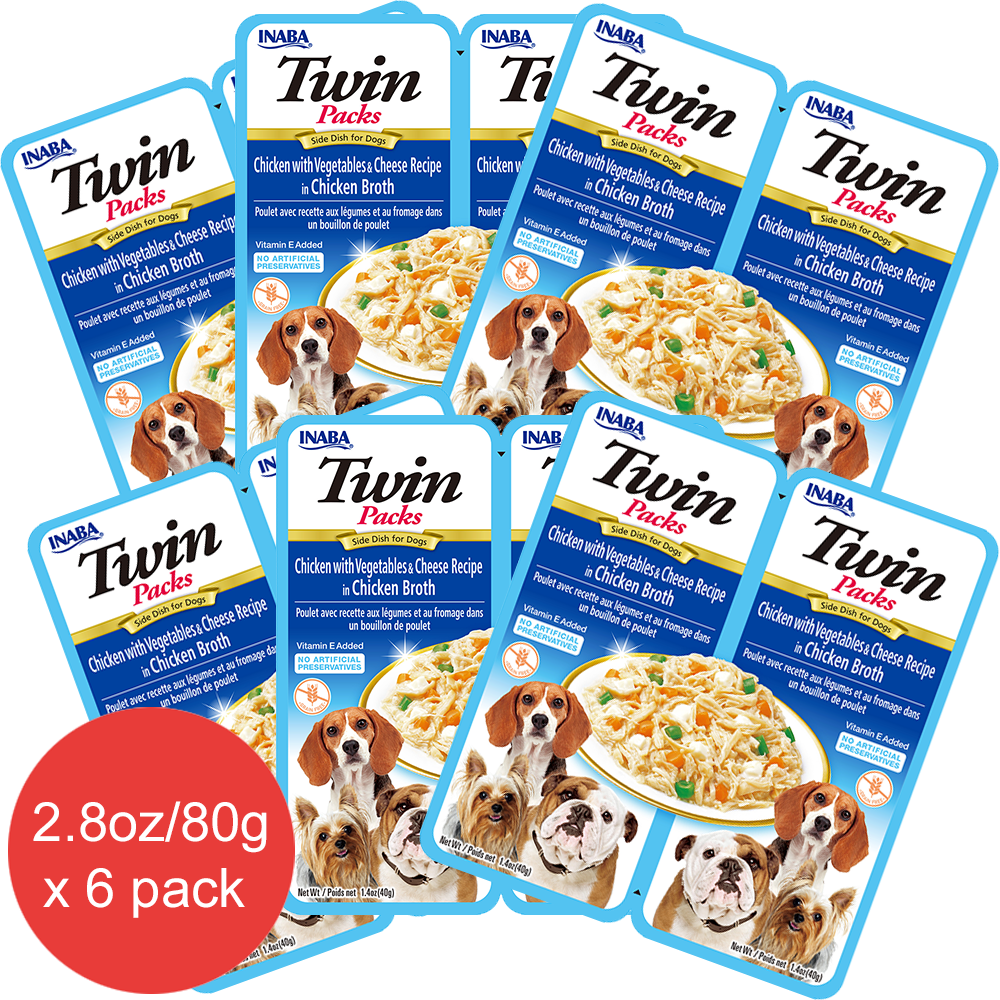 Inaba Dog Treat Twin Packs Chicken with Vegetables & Cheese Recipe in Chicken Broth 03
