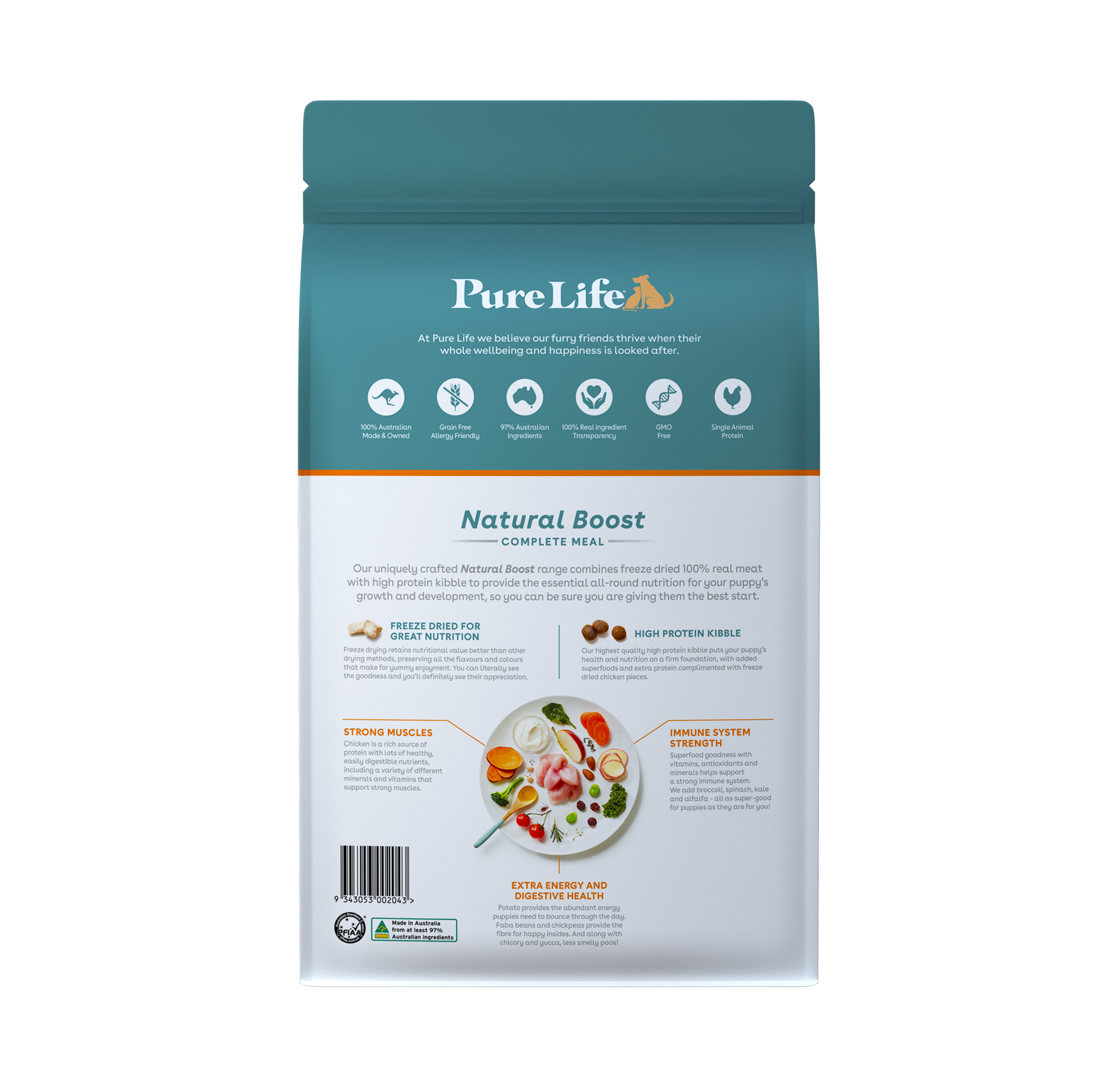 Pure Life Natural Boost Dry Dog Food Puppy Australian Chicken