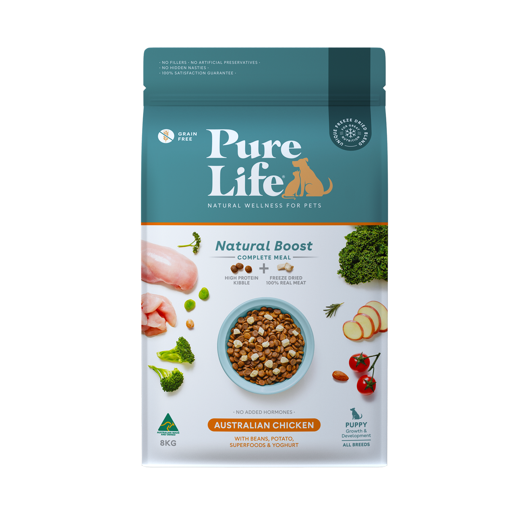 Pure Life Natural Boost Dry Dog Food Puppy Australian Chicken