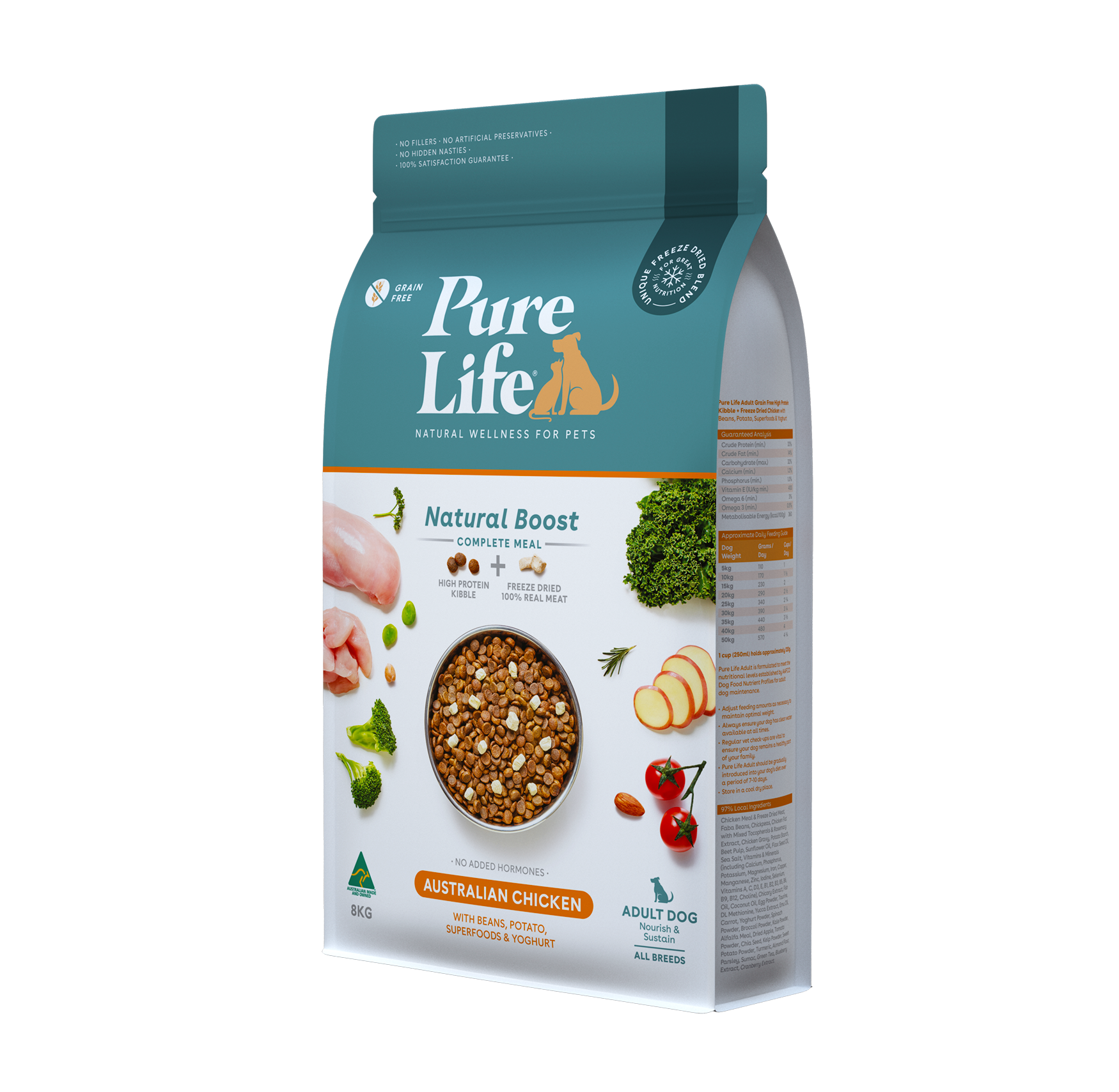 Pure Life Natural Boost Dry Dog Food Adult Australian Chicken